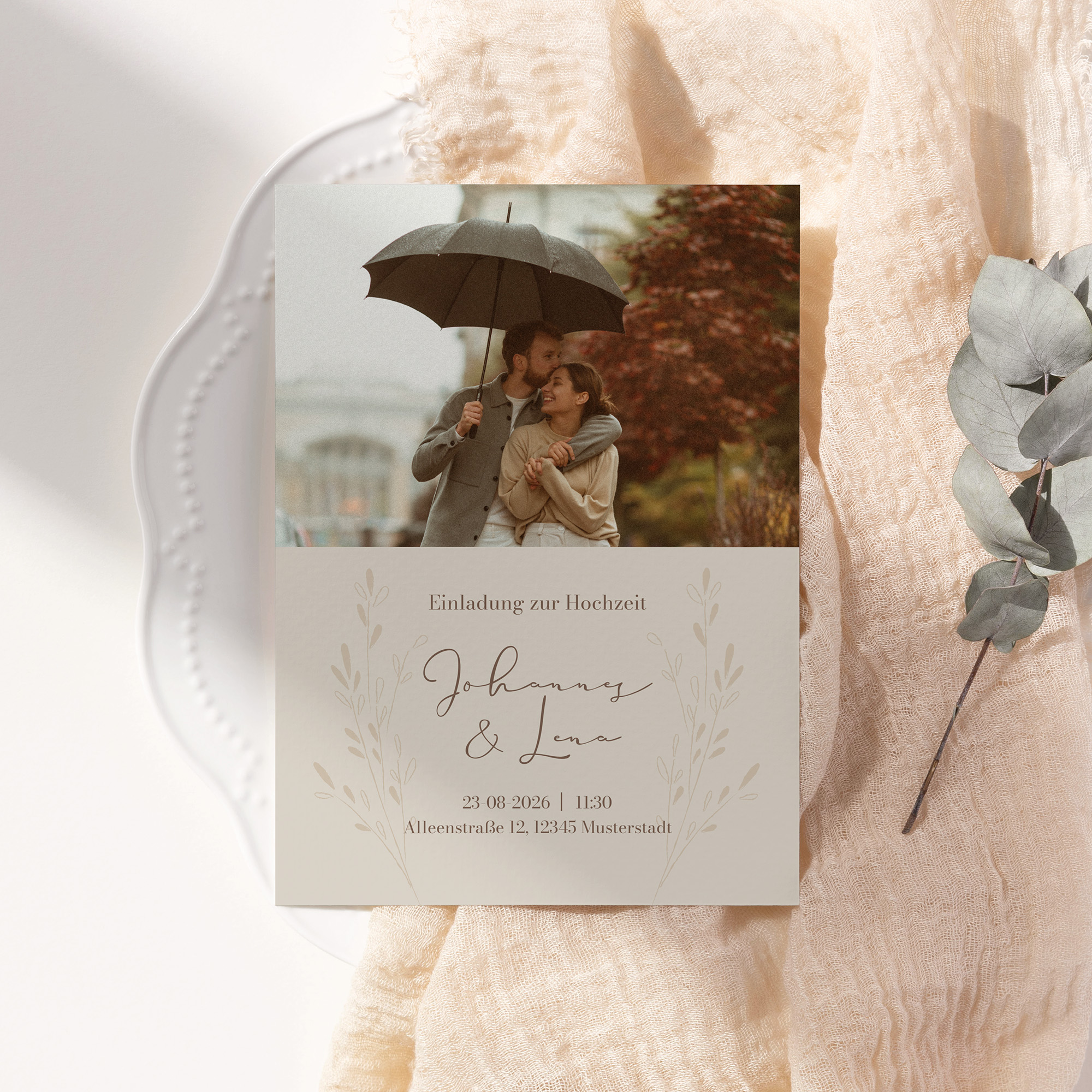 Postkarte DIN A6 im Hochformat - Vintage "golden memories"