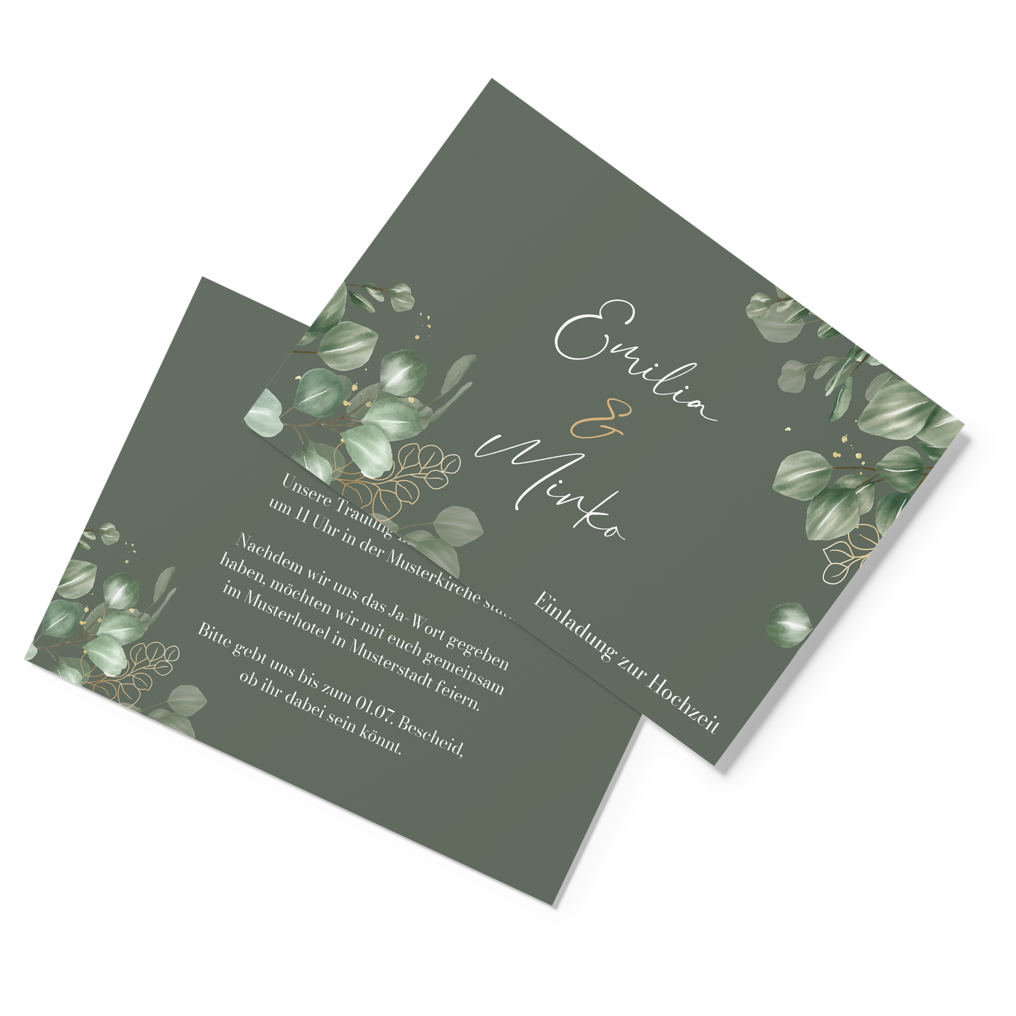 Postkarte DIN A6 im Querformat - Greenery - "eucalyptus night"