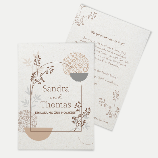 Postkarte DIN A6 im Hochformat - Boho "stone bloom"