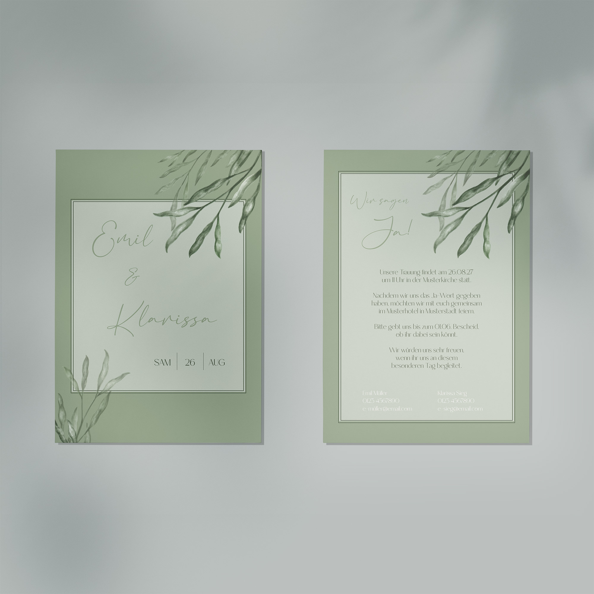 Postkarte DIN A6 im Hochformat - Greenery  "natural frame"