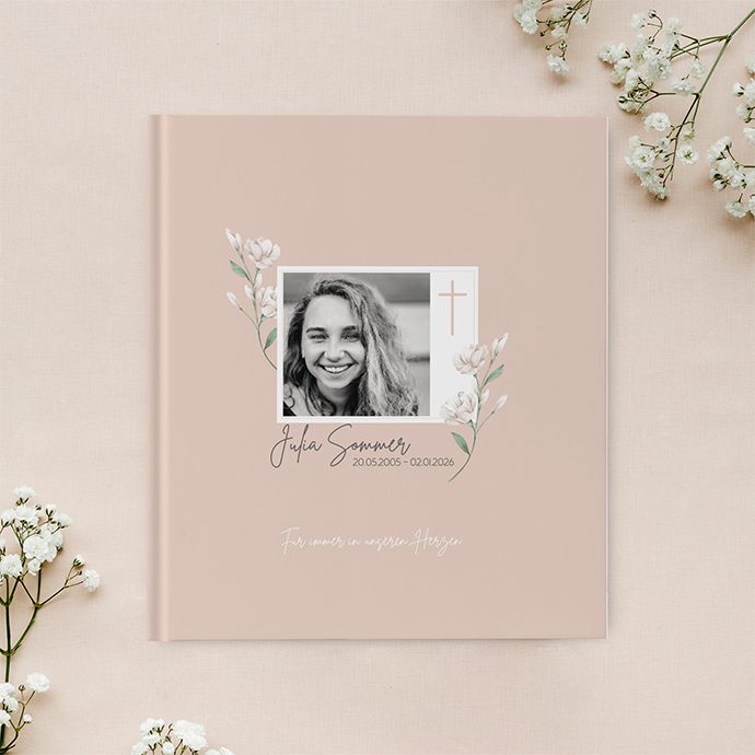 Kondolenzbuch - Floral "neutral florals"