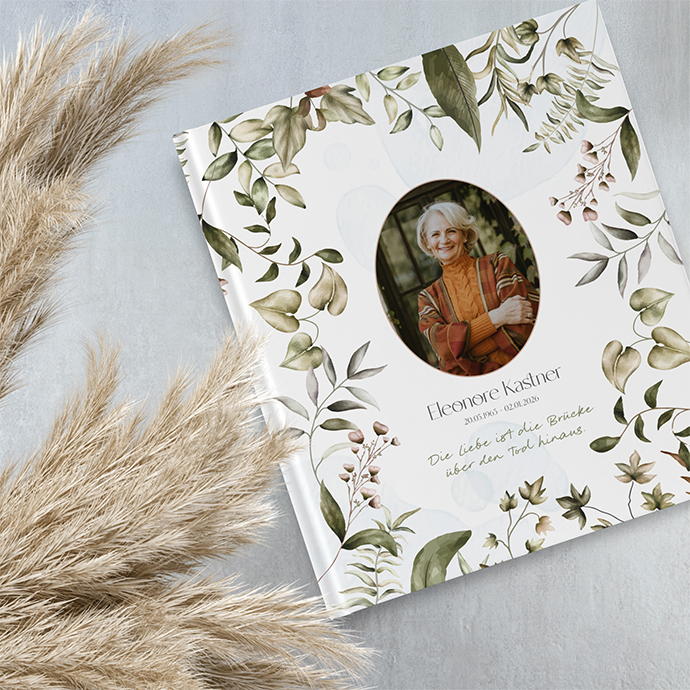 Kondolenzbuch - Boho "nature hold"