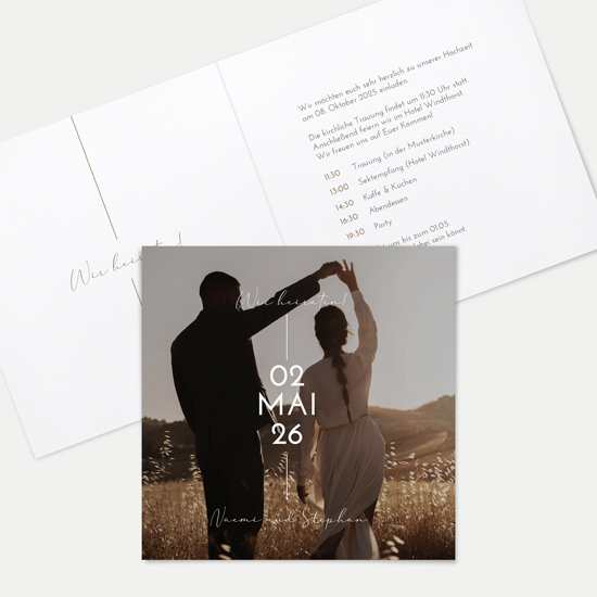 Klappkarte Quadratisch 148 x 148 mm - Minimalistisch "Still Lines"