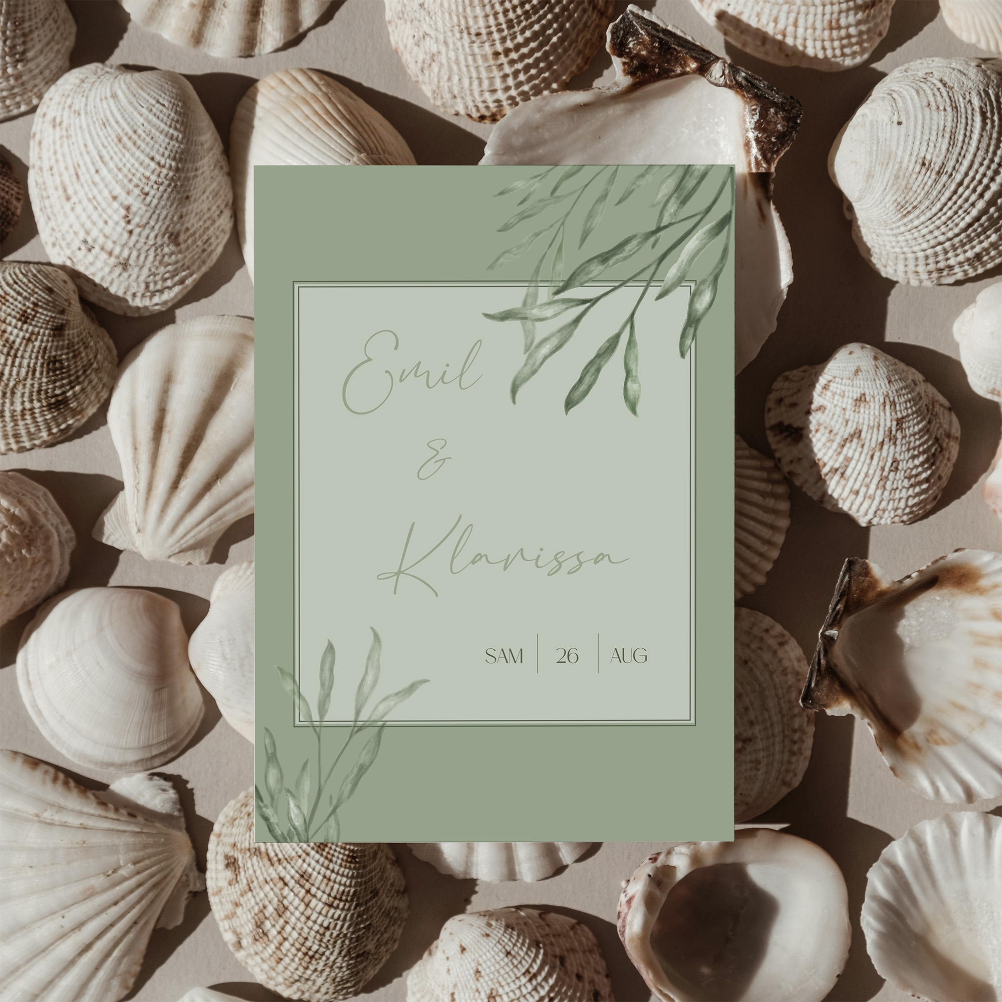 Postkarte DIN A6 im Hochformat - Greenery  "natural frame"