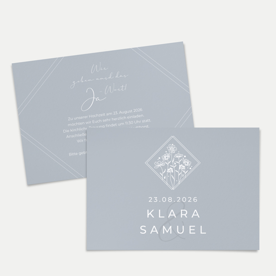 Postkarte DIN A6 im Querformat - Vintage "la fleur bleue"