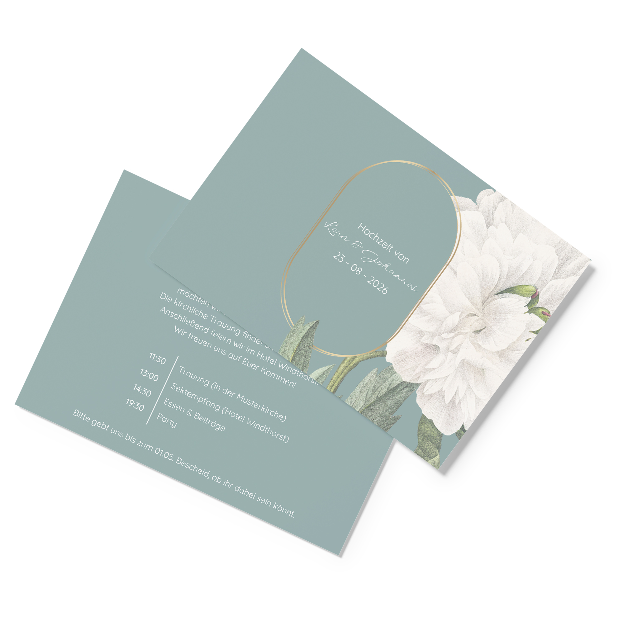 Postkarte DIN A6 im Querformat - Vintage "floral epoque"