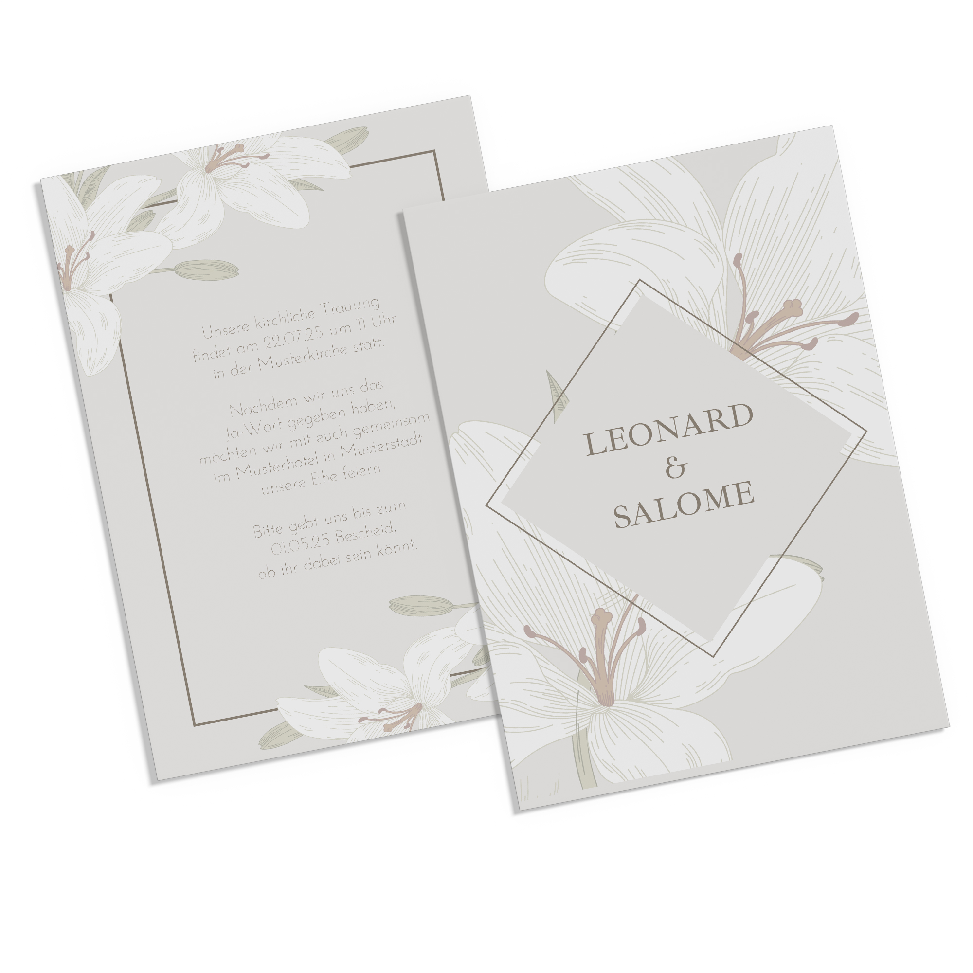 Postkarte DIN A6 im Hochformat - Floral "white lily"