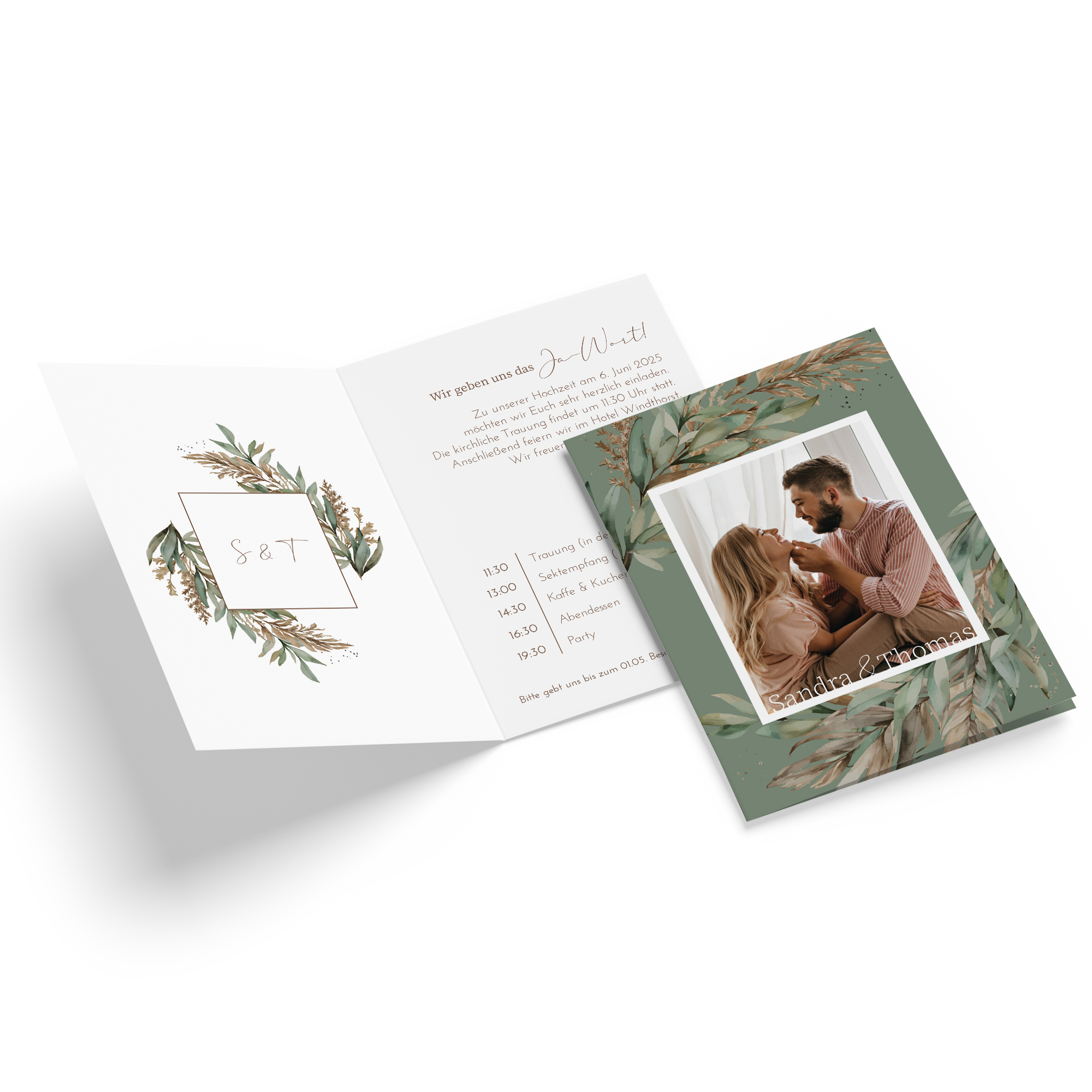 Klappkarte DIN A6 im Hochformat - Boho "rooted together"
