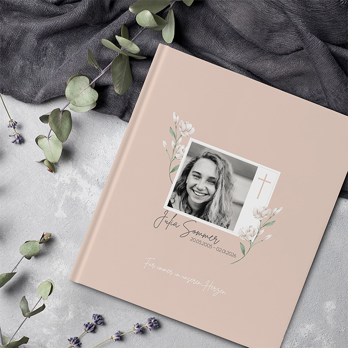 Kondolenzbuch - Floral "neutral florals"