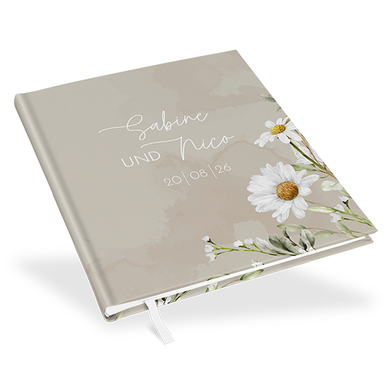 Erinnerungsbuch Hochzeit - Floral "daisy field"