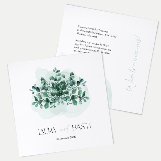 Postkarte Quadrat 148 x 148 mm - Greenery "eucalyptus crown"
