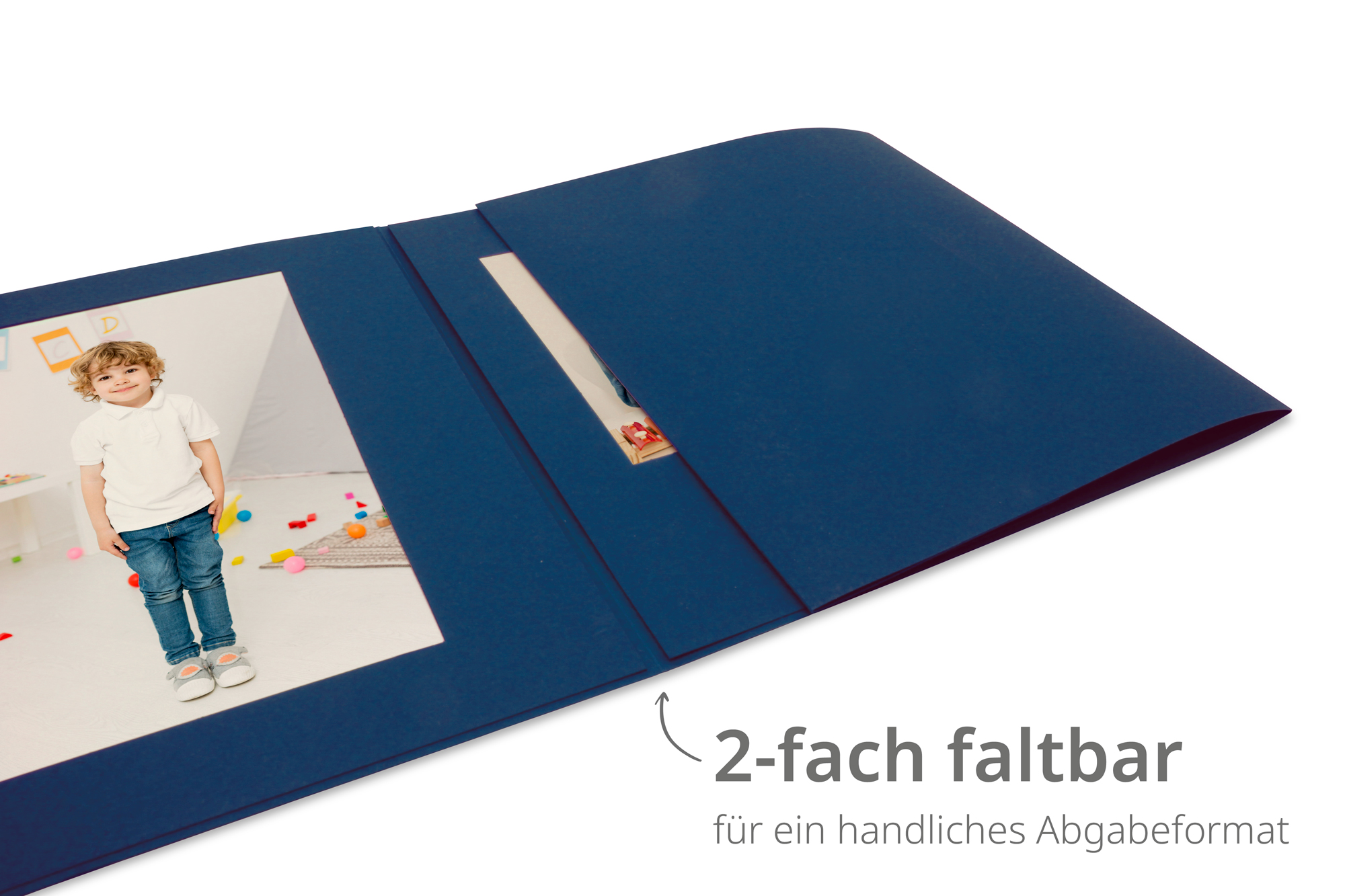 25 Stück Fotografen Fotomappe 3-teilig, Merida Blau, für Bilder im Format 13x18 cm