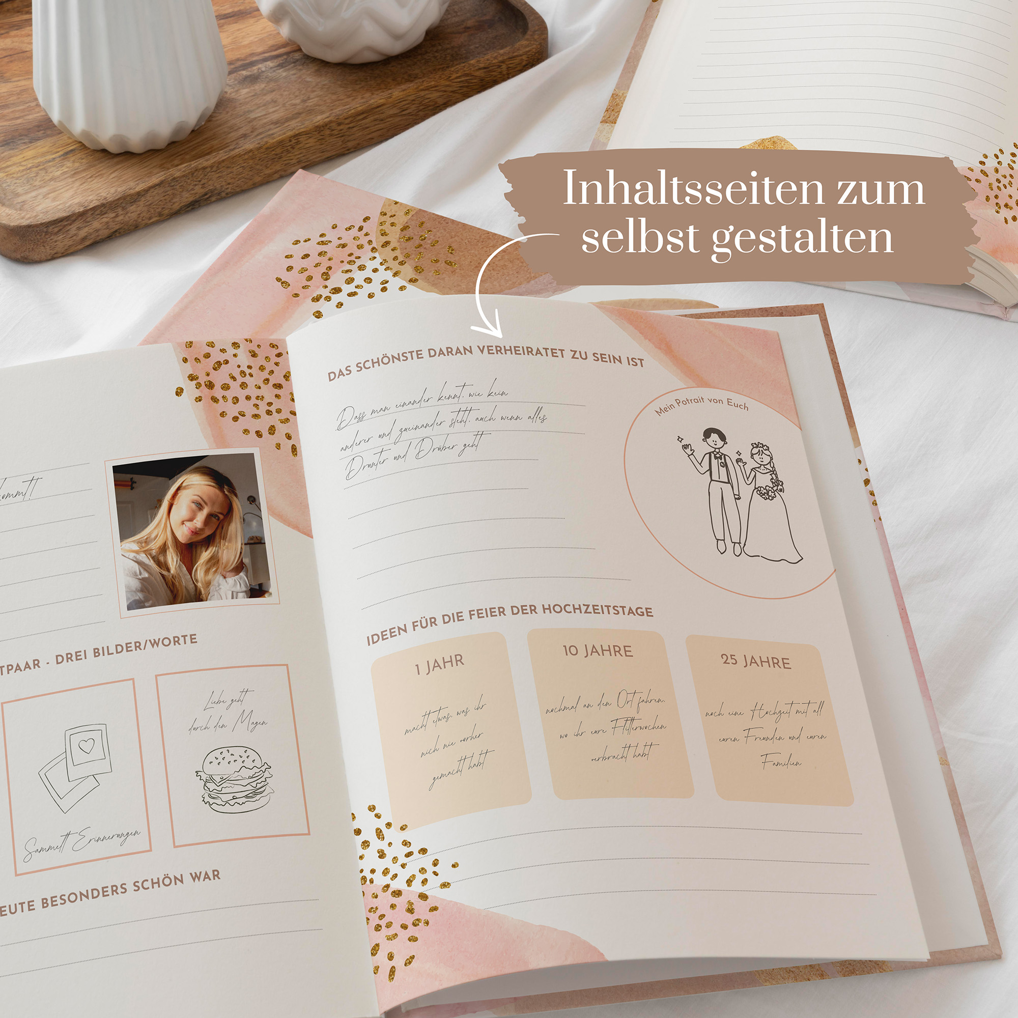 Erinnerungsbuch Hochzeit - Aquarell "terracotta bloom"