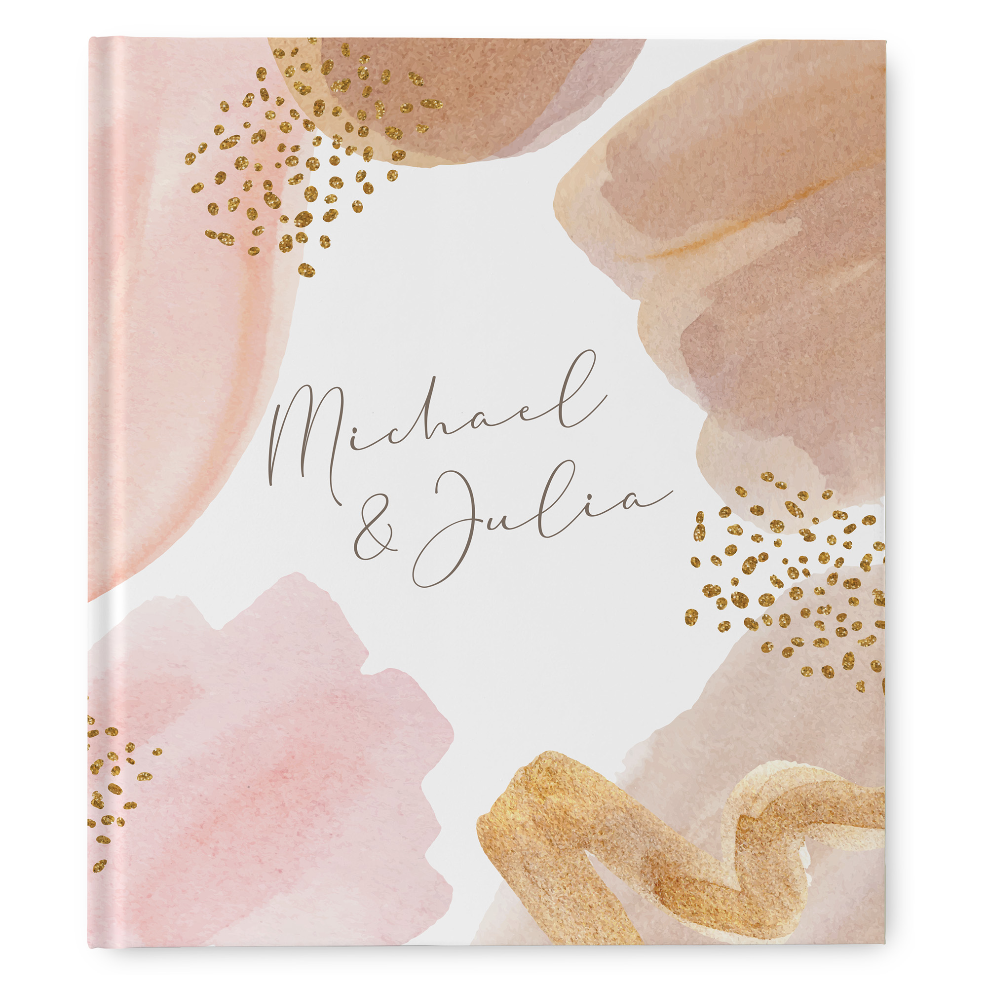 Erinnerungsbuch Hochzeit - Aquarell "Golden Blush"