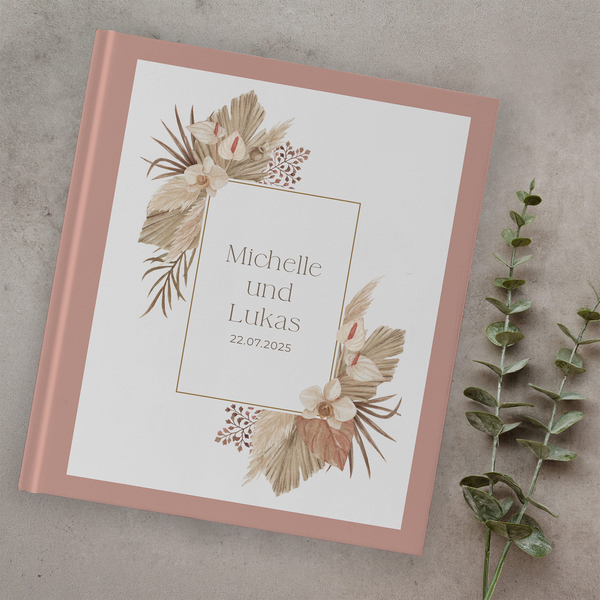 Erinnerungsbuch Hochzeit - Boho "golden haze"