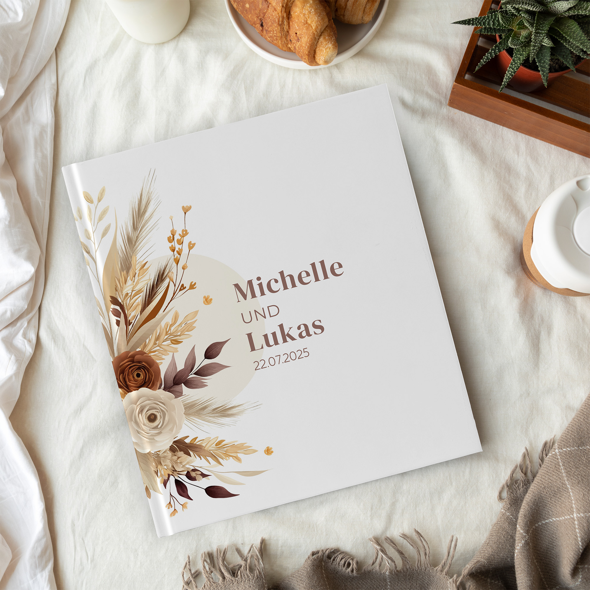 Erinnerungsbuch Hochzeit - Boho "earth bouquet"