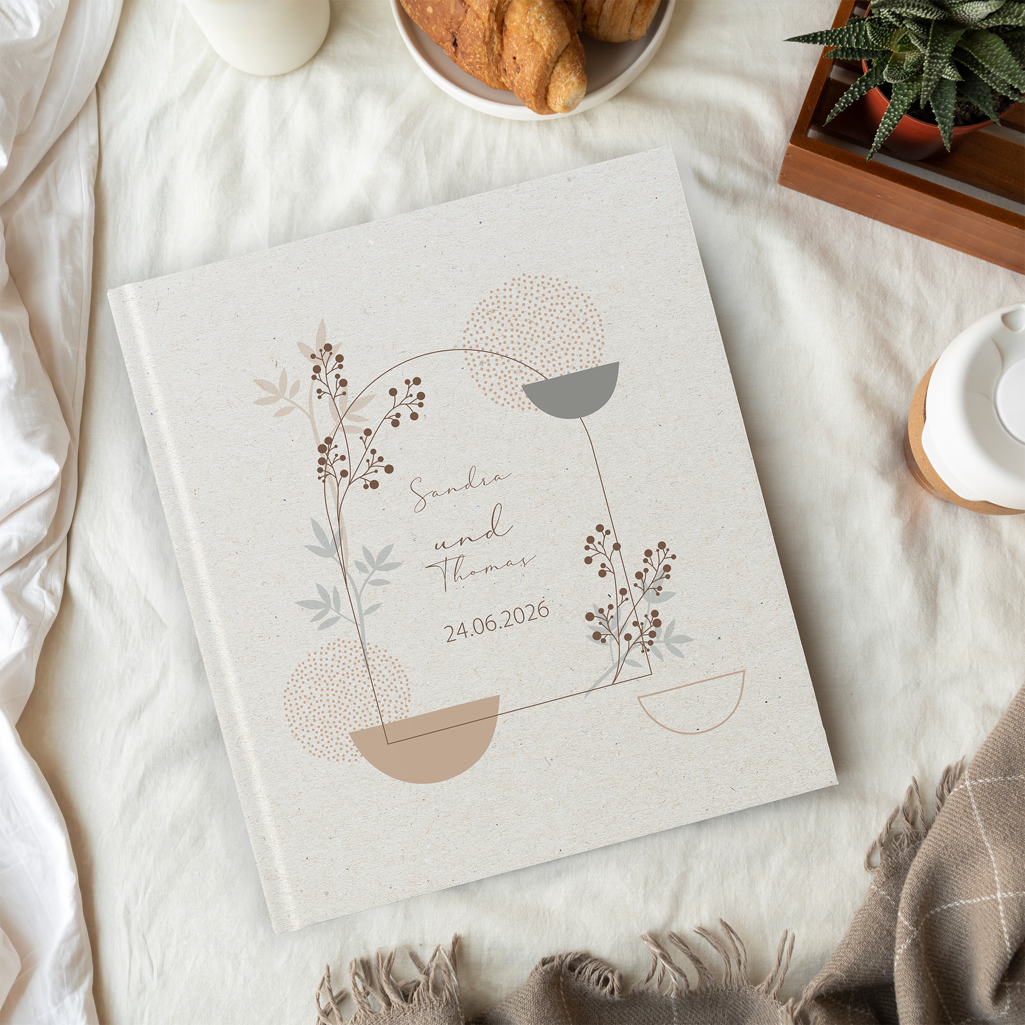 Erinnerungsbuch Hochzeit - Boho "stone bloom"