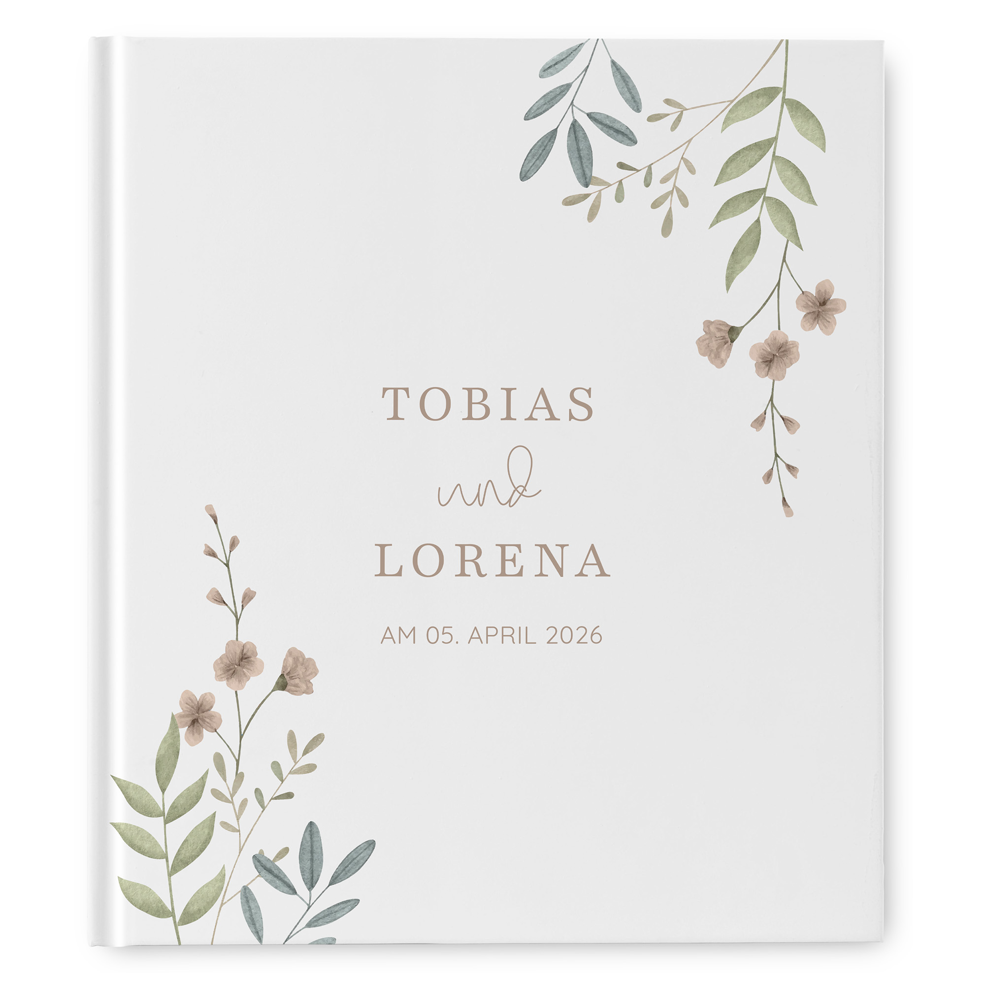 Erinnerungsbuch Hochzeit - Boho "Soft Leaves"