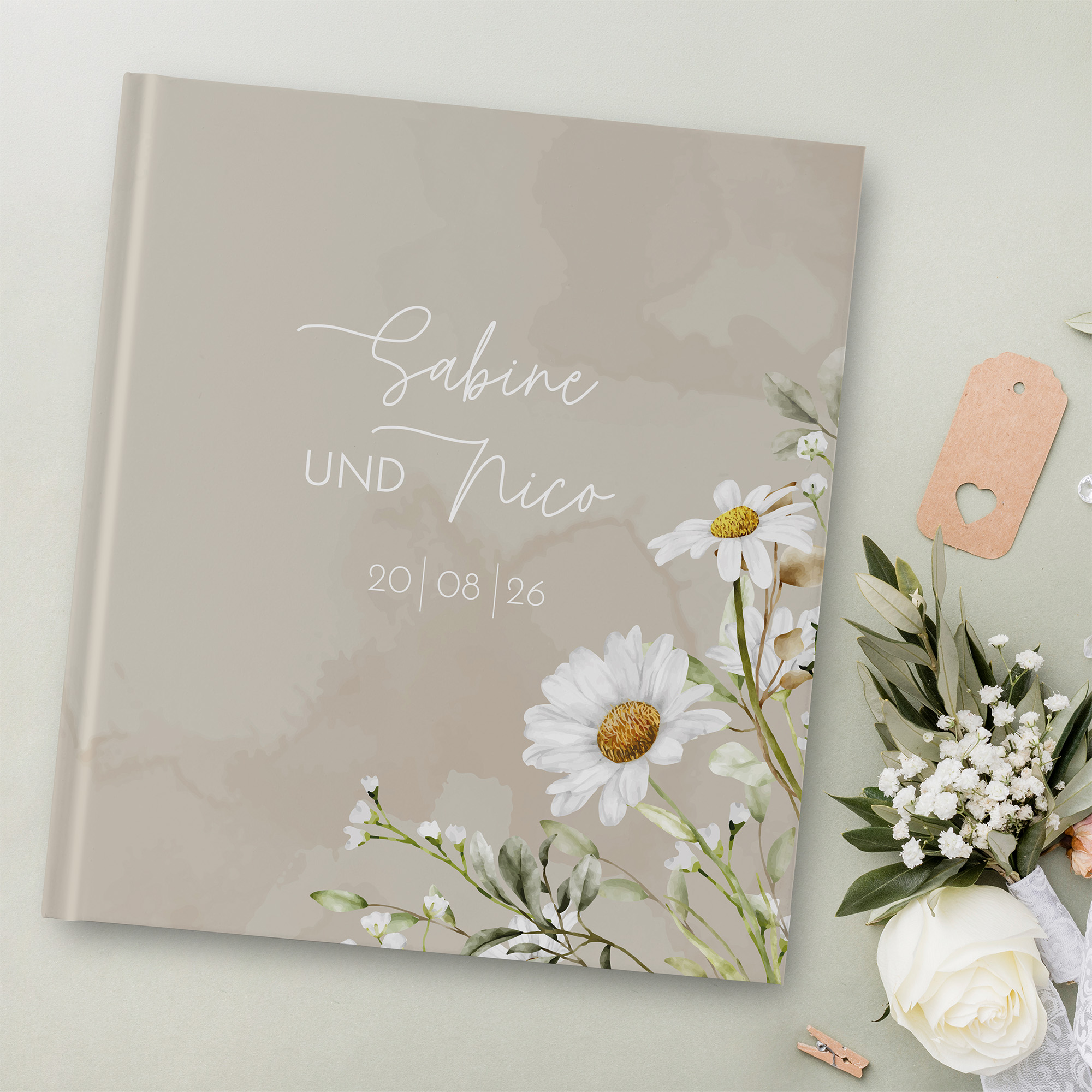 Erinnerungsbuch Hochzeit - Floral "daisy field"