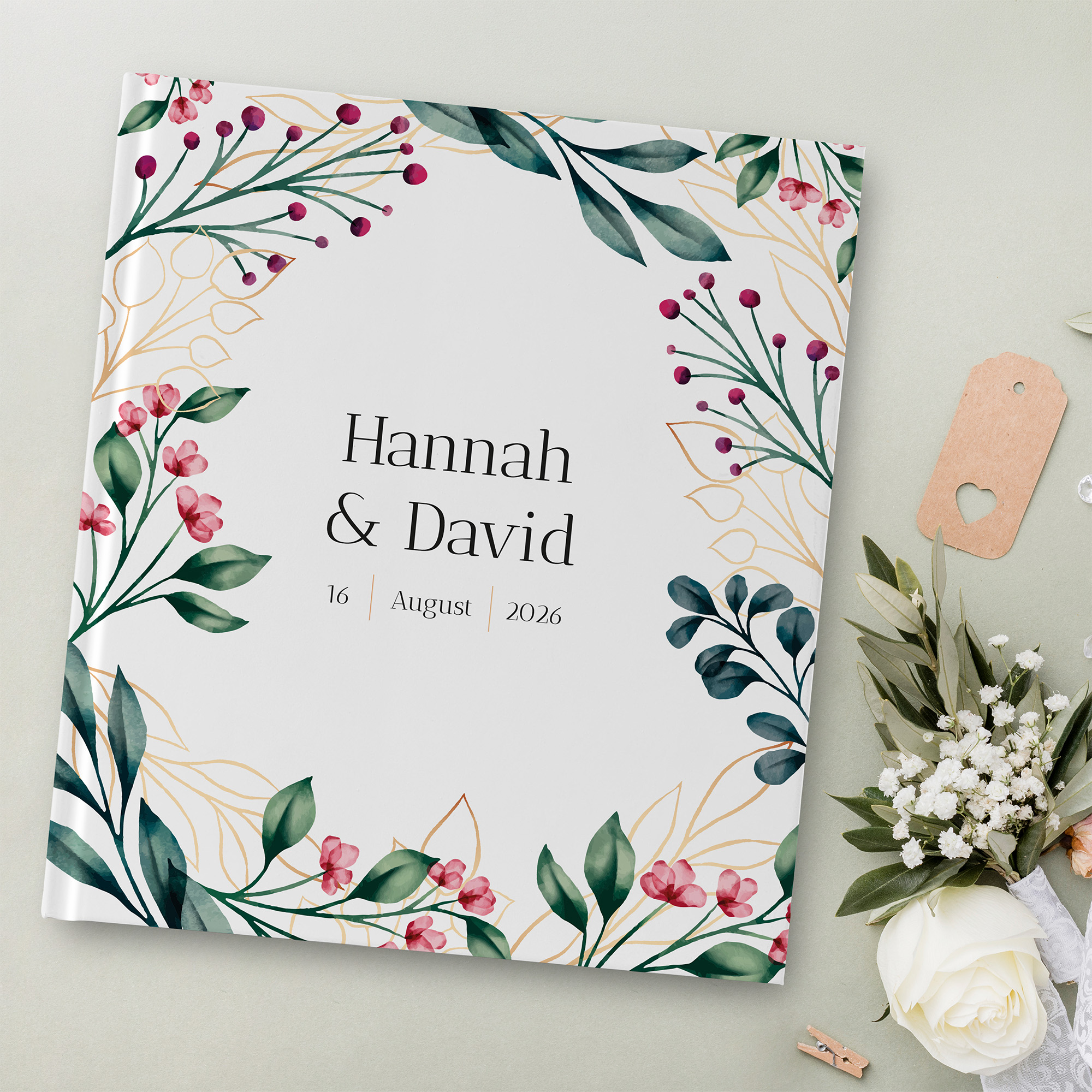 Erinnerungsbuch Hochzeit - Floral - "Pink Garden"