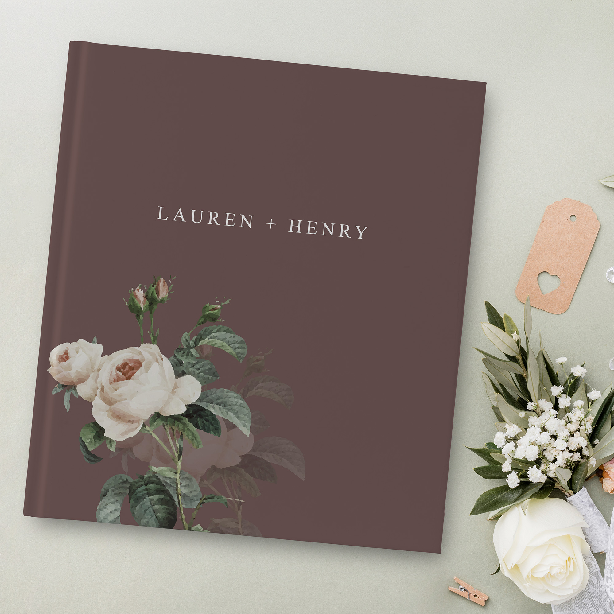 Erinnerungsbuch Hochzeit - Floral "Antique Rose"