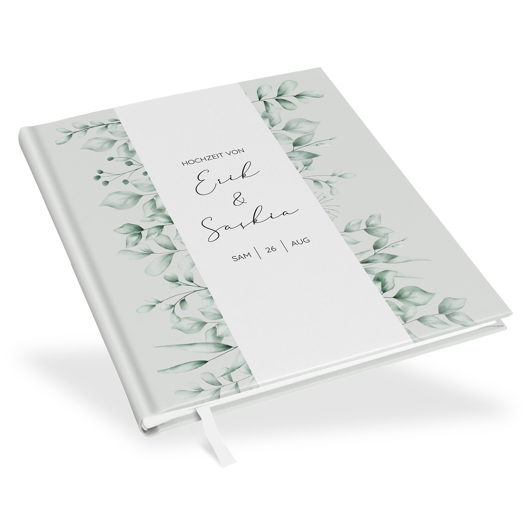 Erinnerungsbuch Hochzeit - Greenery "evergreen mint"