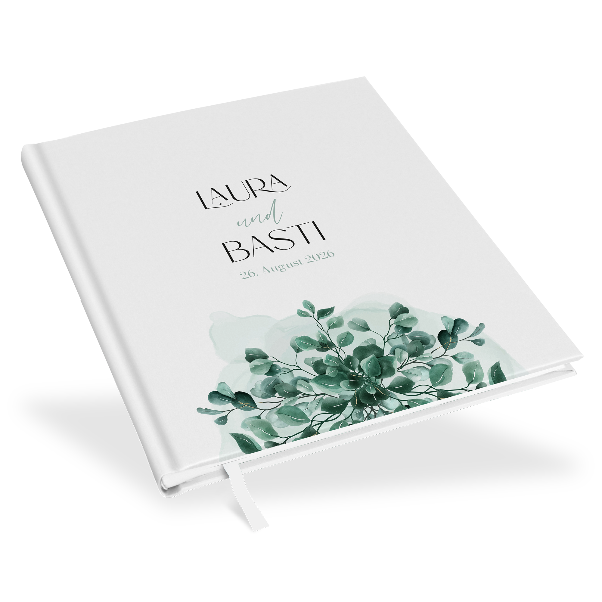 Erinnerungsbuch Hochzeit - Greenery  "eucalyptus crown"