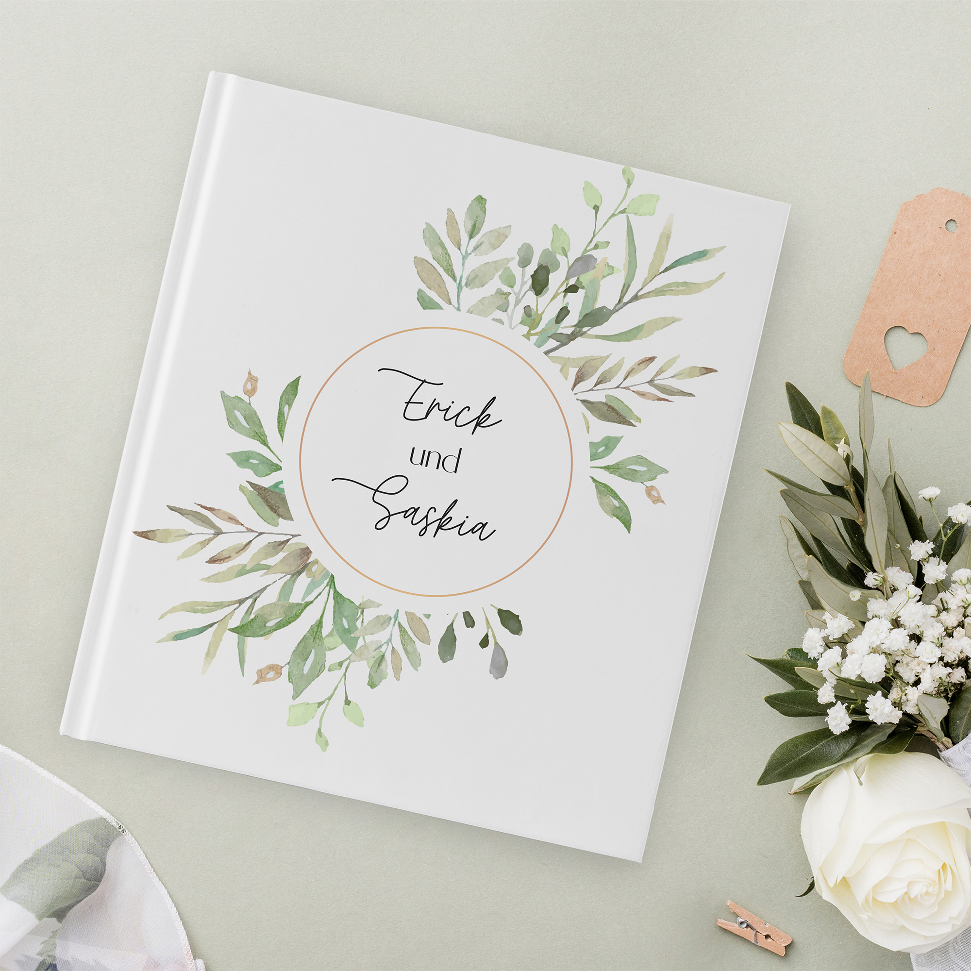 Erinnerungsbuch Hochzeit - Greenery "calm grove"