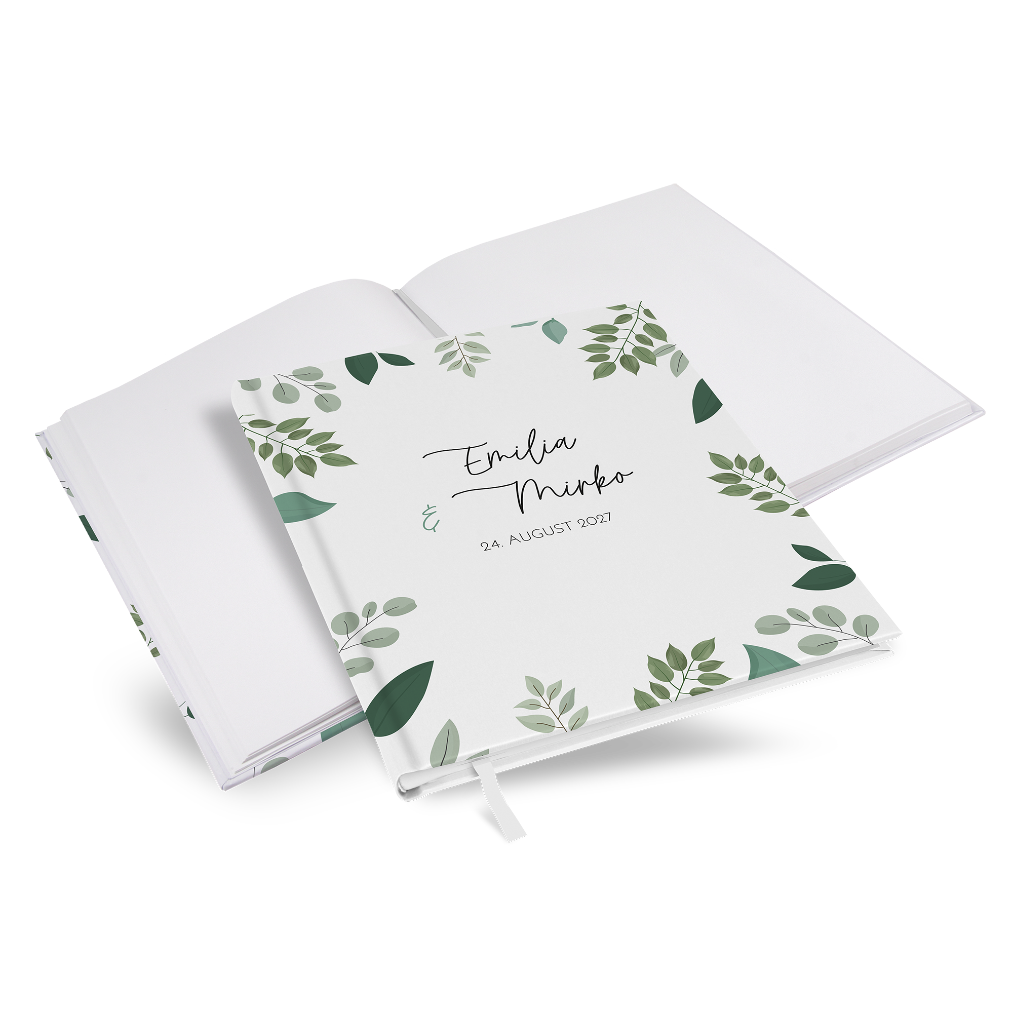 Erinnerungsbuch Hochzeit - Greenery - "green & simple"