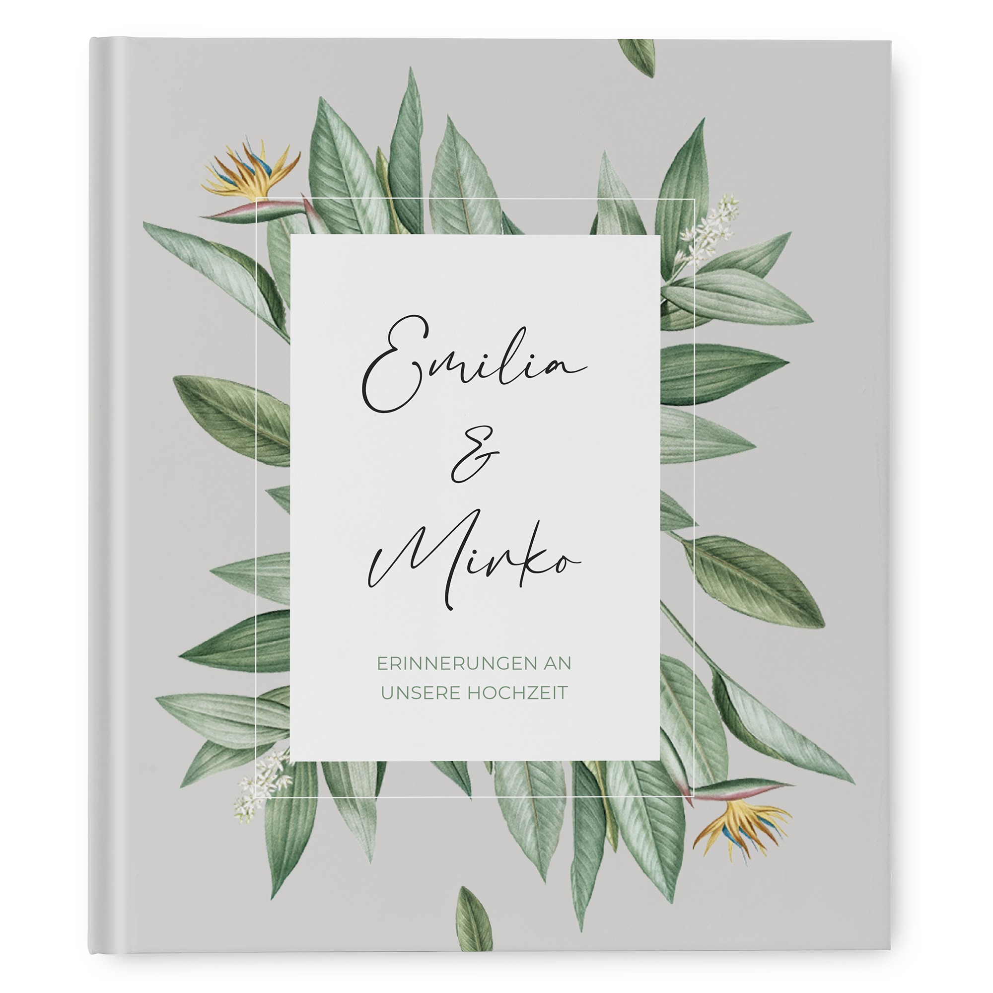 Erinnerungsbuch Hochzeit - Greenery "tropical frame"