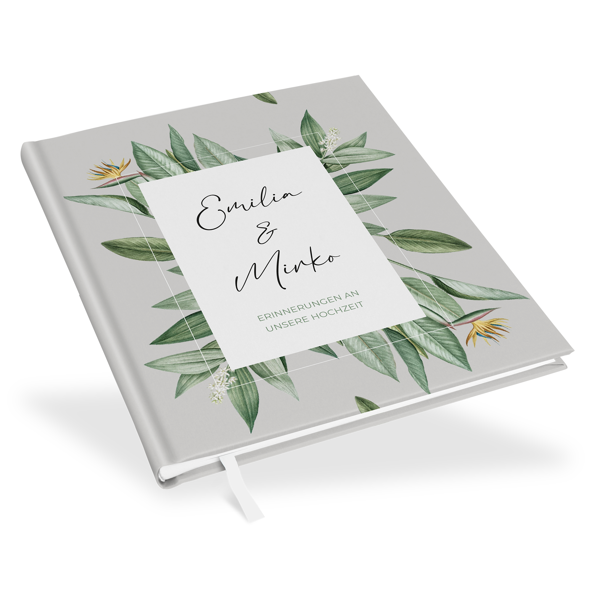 Erinnerungsbuch Hochzeit - Greenery "tropical frame"