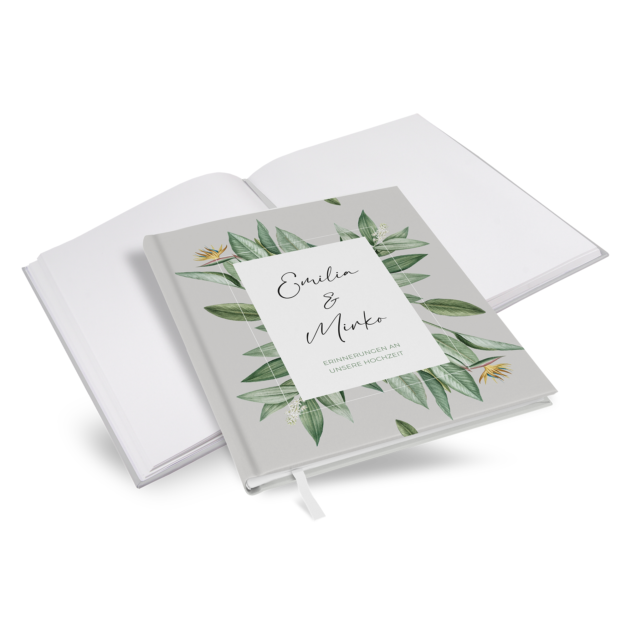 Erinnerungsbuch Hochzeit - Greenery "tropical frame"
