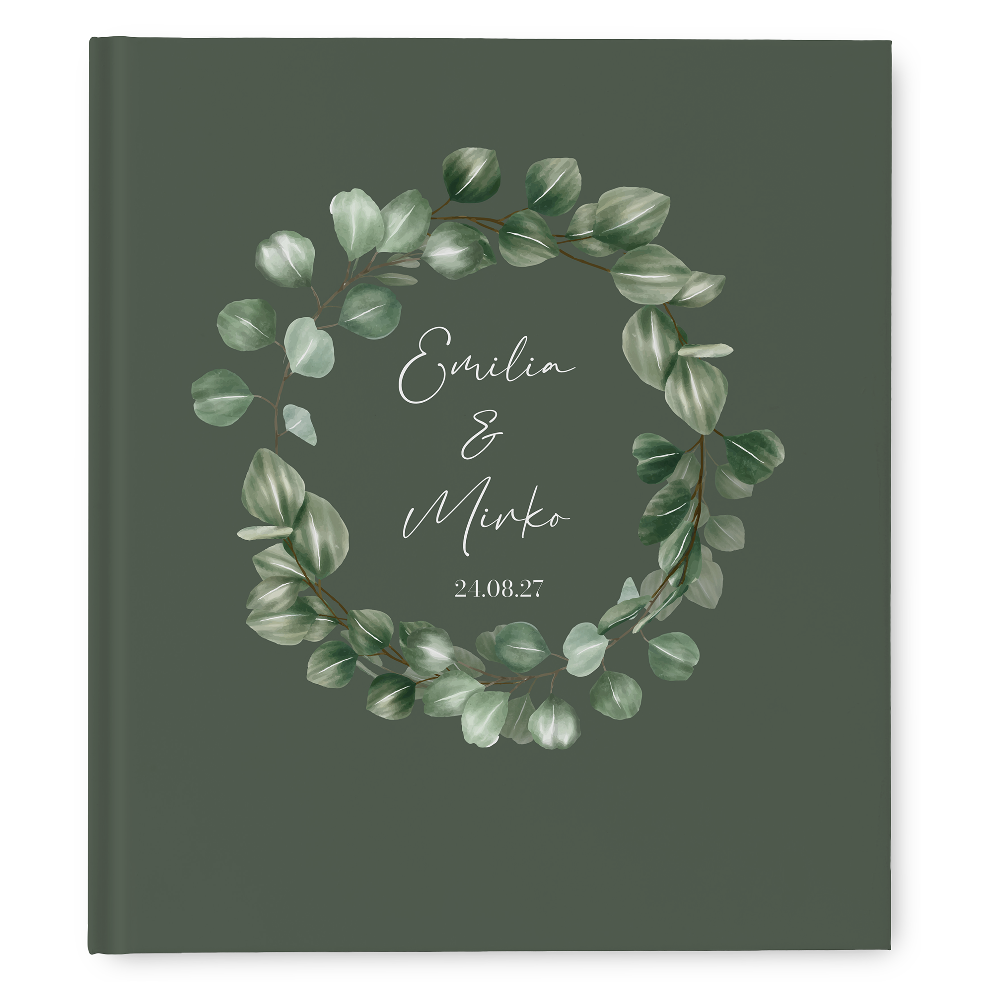 Erinnerungsbuch Hochzeit - Greenery "eucalyptus night"