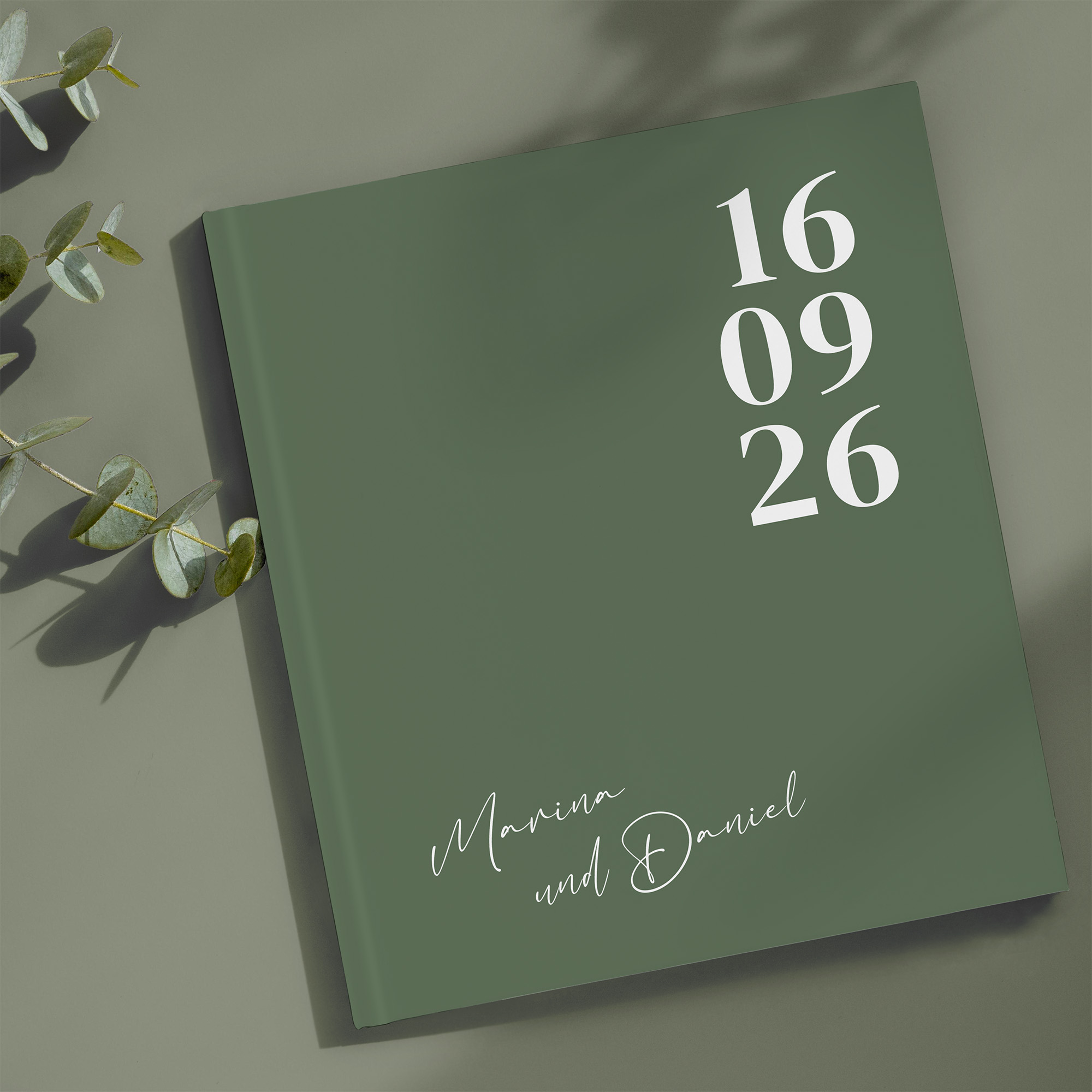 Erinnerungsbuch Hochzeit - Minimalistisch "simply green"