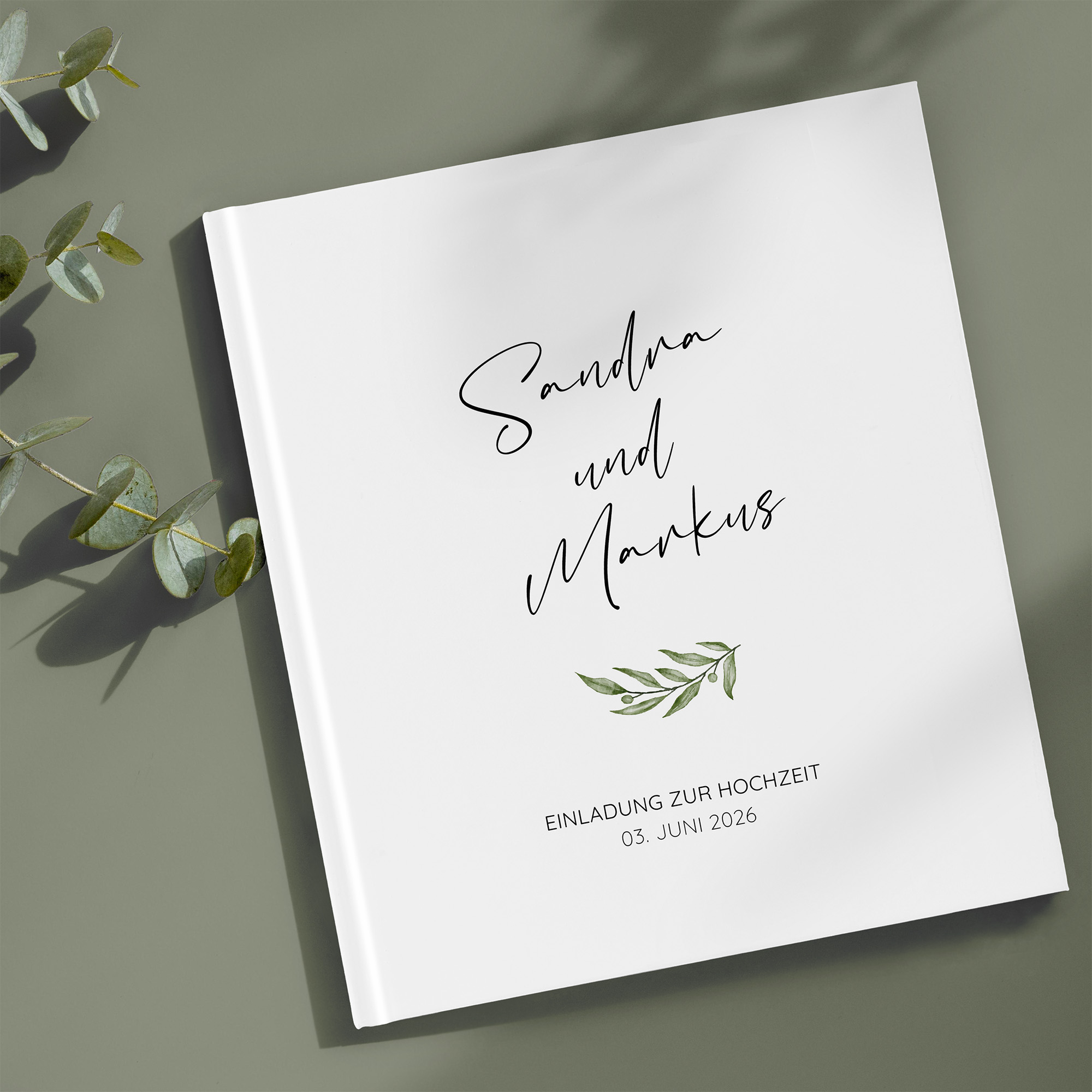 Erinnerungsbuch Hochzeit - Minimalistisch "olivetta"