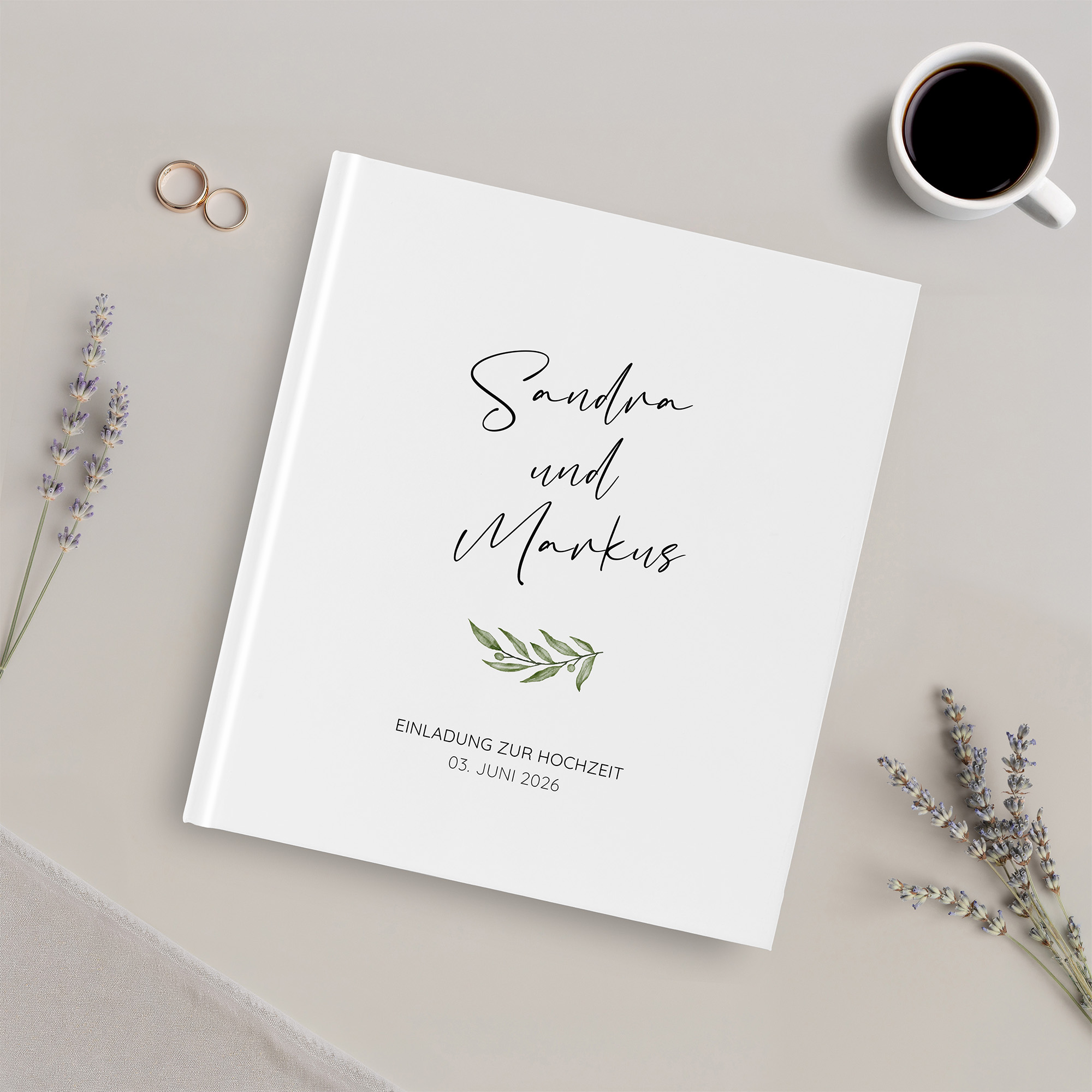Erinnerungsbuch Hochzeit - Minimalistisch "olivetta"