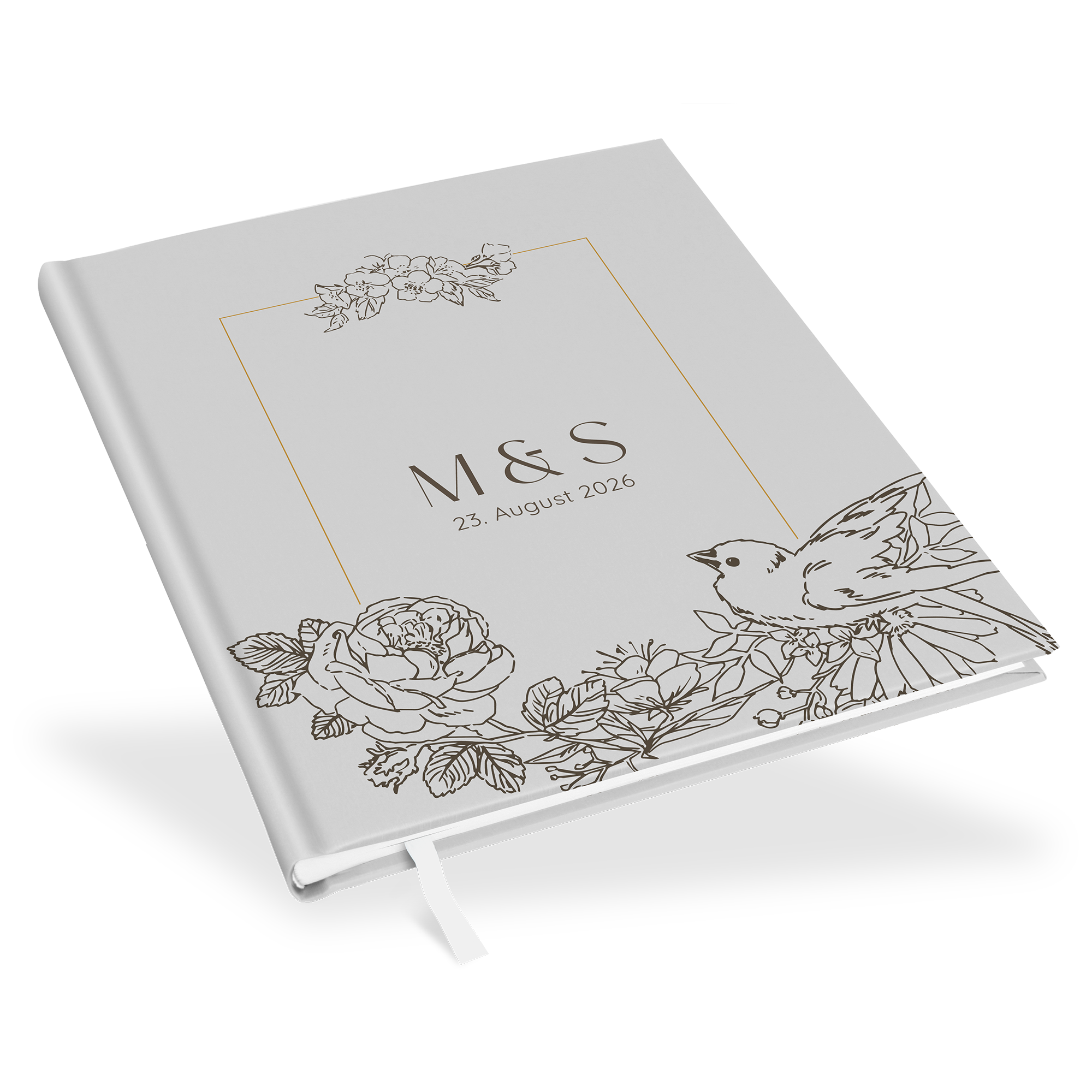 Erinnerungsbuch Hochzeit - Vintage "petal bird"