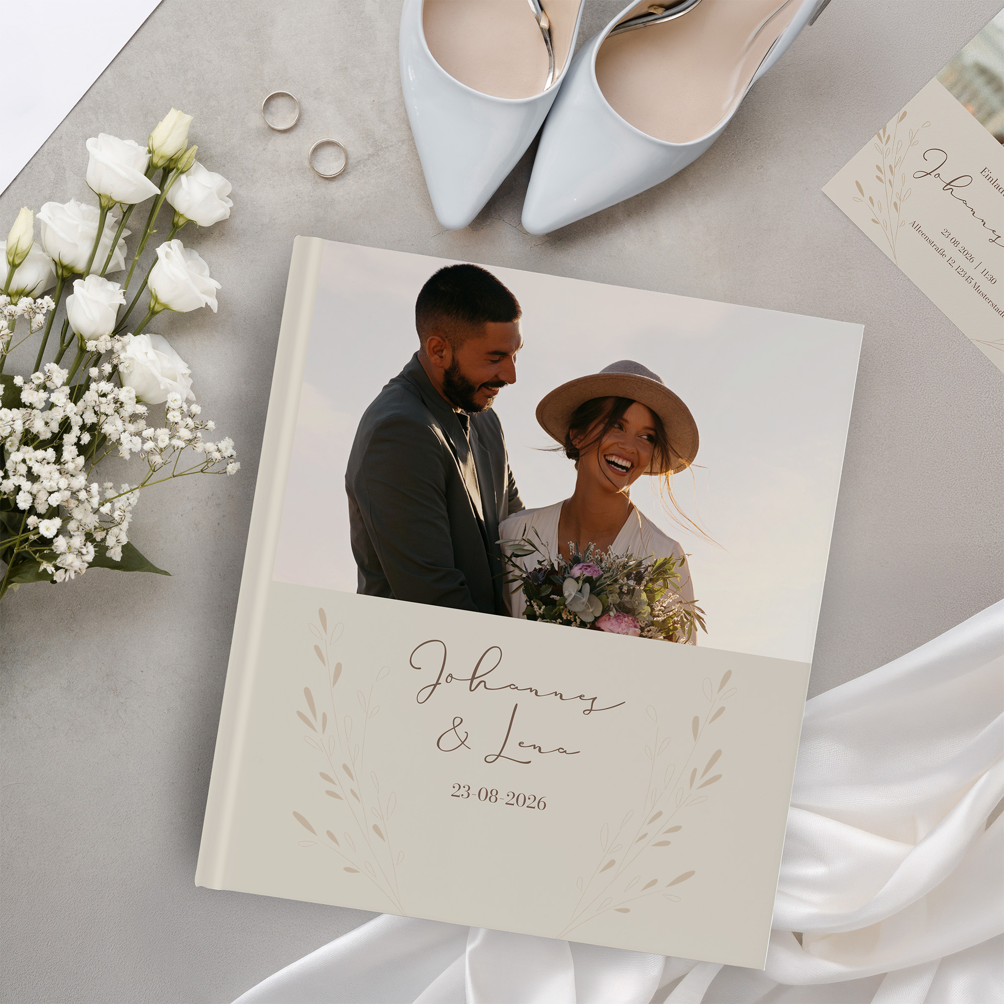 Erinnerungsbuch Hochzeit - Vintage "golden memories"
