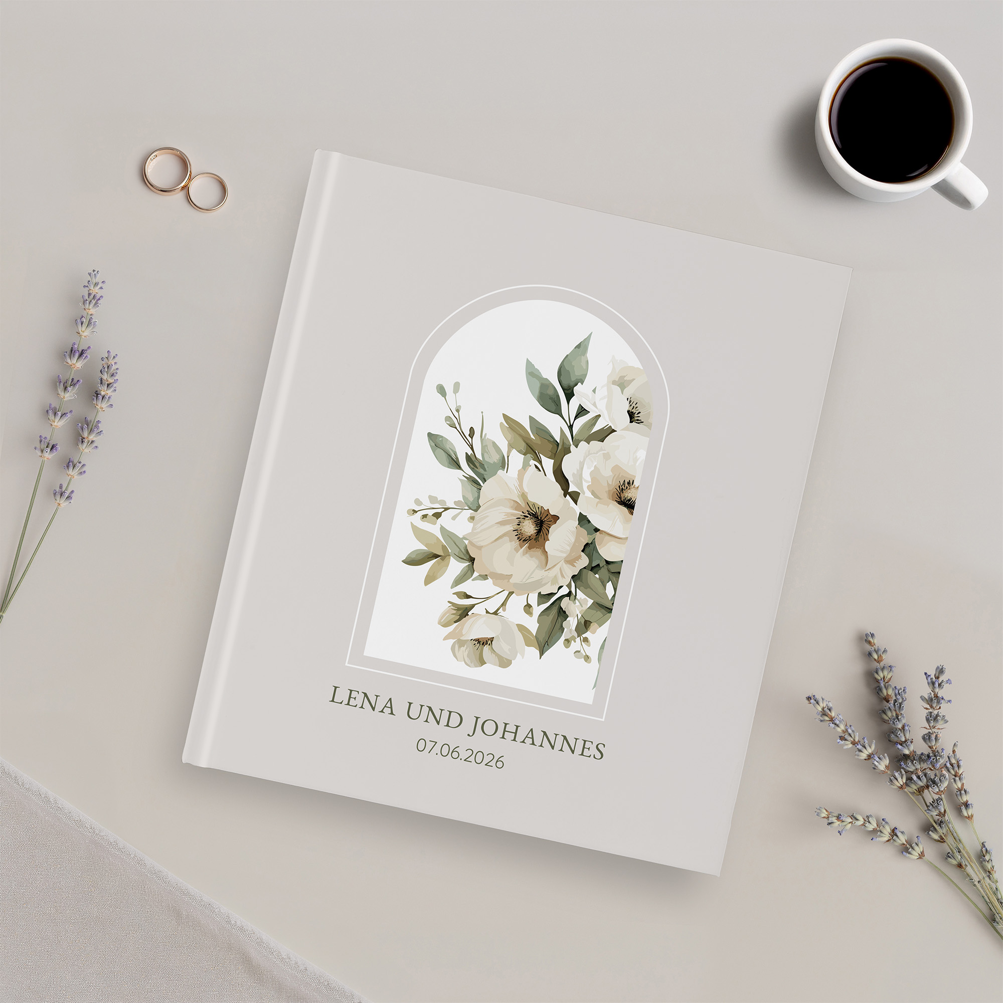 Erinnerungsbuch Hochzeit - Vintage "ivory garden"