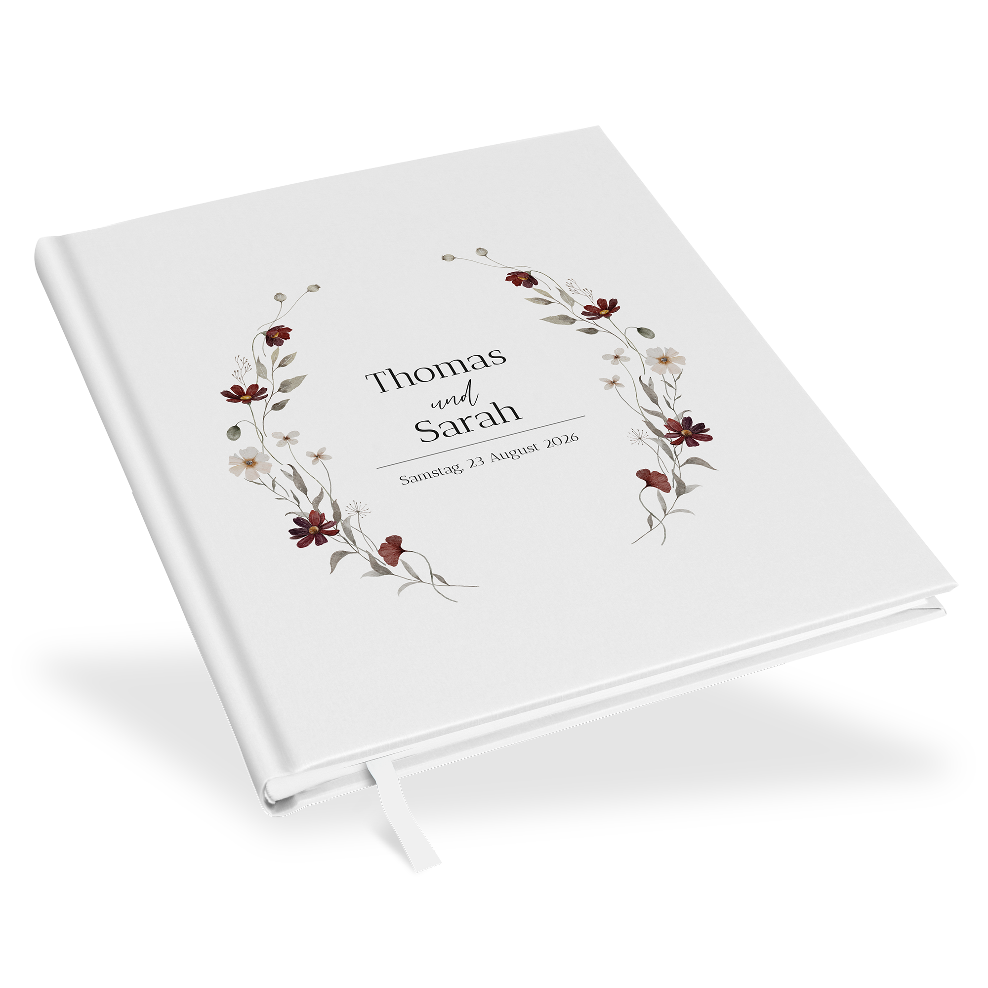 Erinnerungsbuch Hochzeit - Vintage "wildflower note"