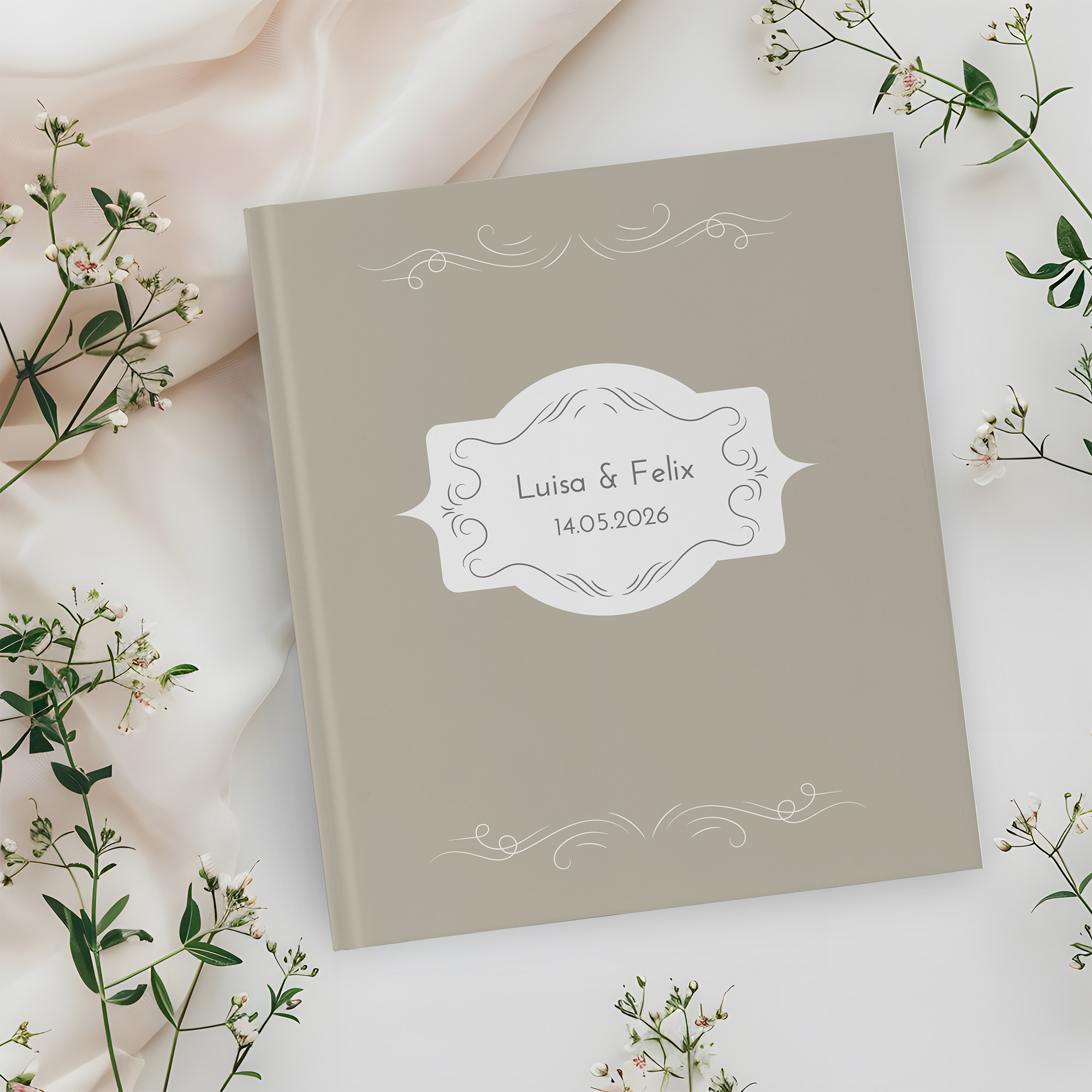 Erinnerungsbuch Hochzeit - Vintage "antique peony"