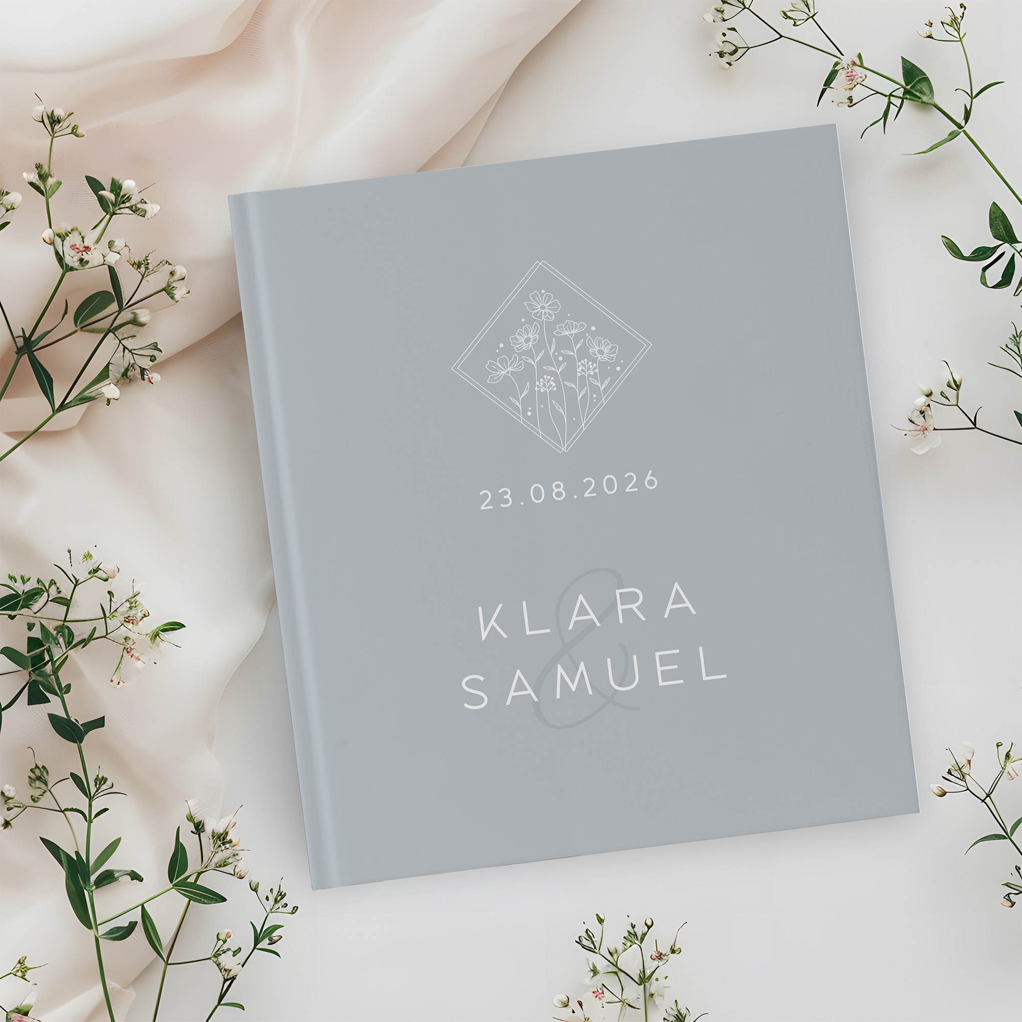Erinnerungsbuch Hochzeit - Vintage "la fleur bleue"