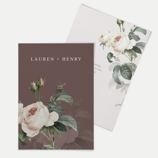 Postkarte DIN A6 im Hochformat - Floral "Antique Rose"