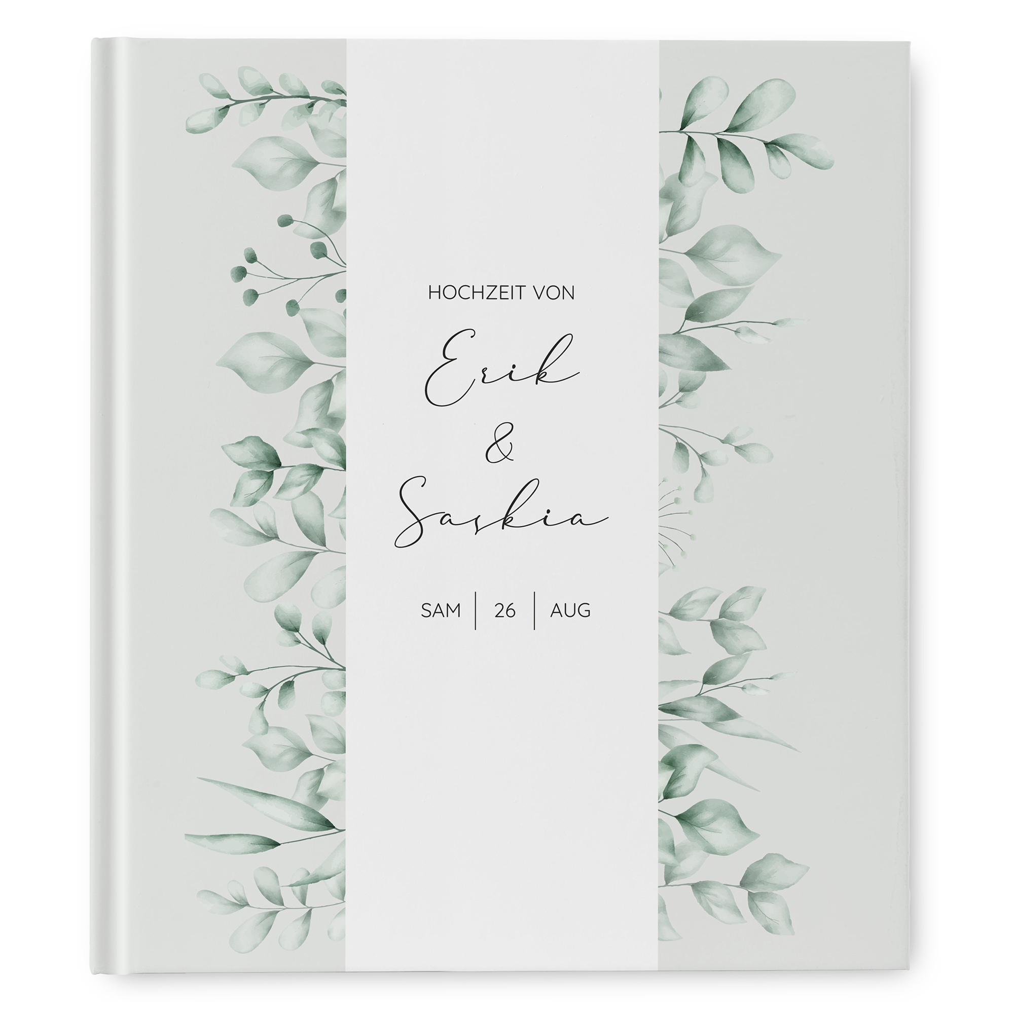 Gästebuch Hochzeit - Greenery "evergreen mint"