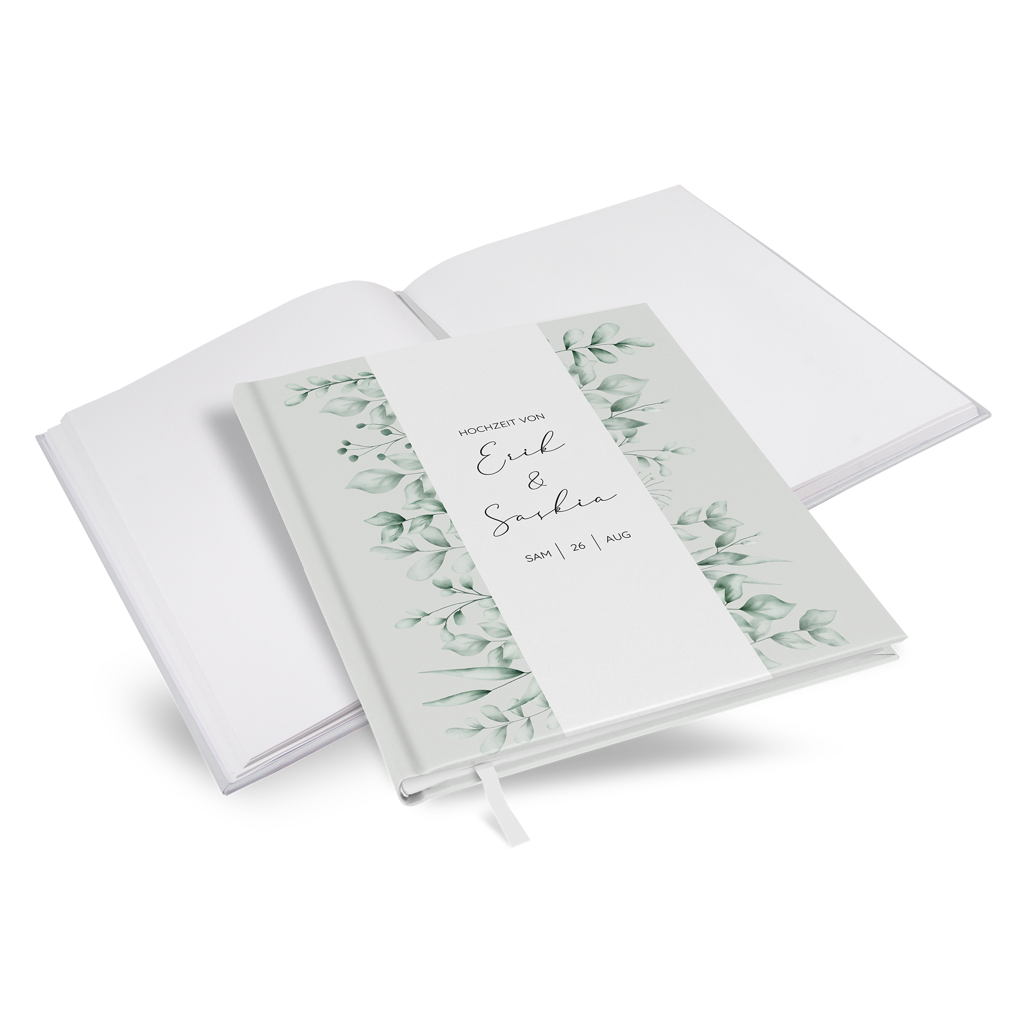 Gästebuch Hochzeit - Greenery "evergreen mint"