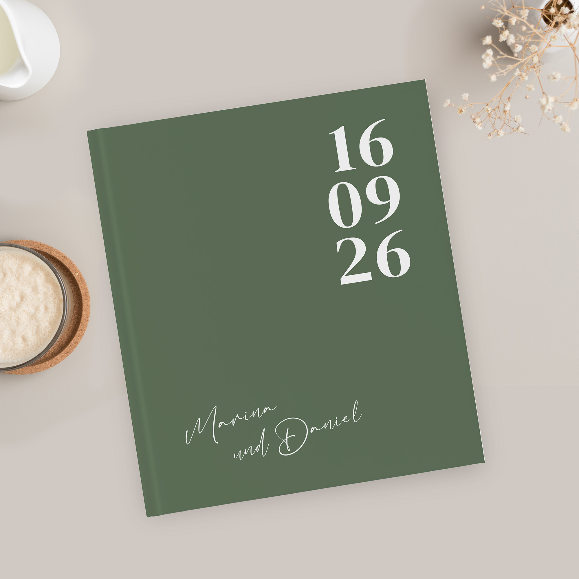 Gästebuch Hochzeit - Minimalistisch "simply green"