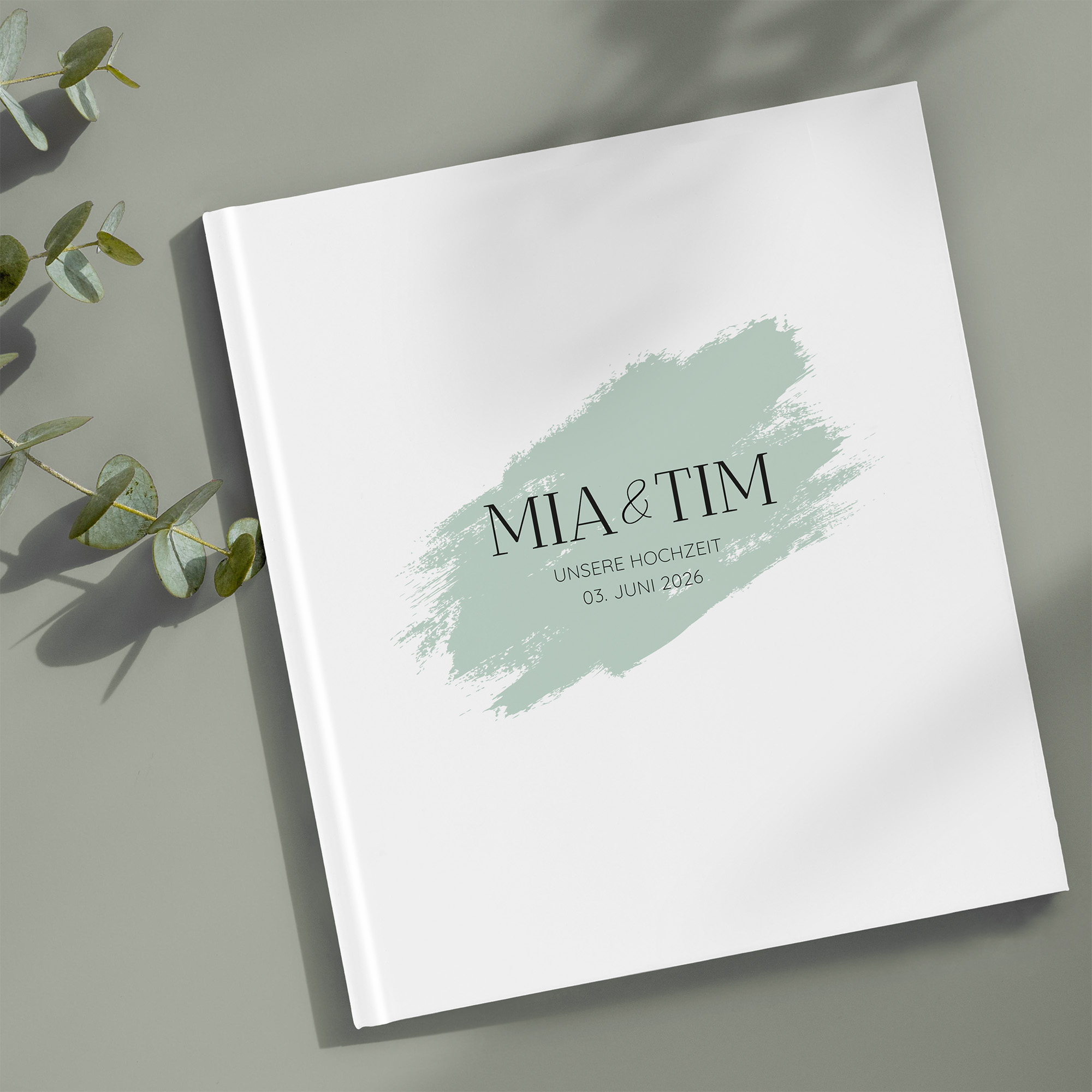 Gästebuch Hochzeit - Minimalistisch "Mint Brush"