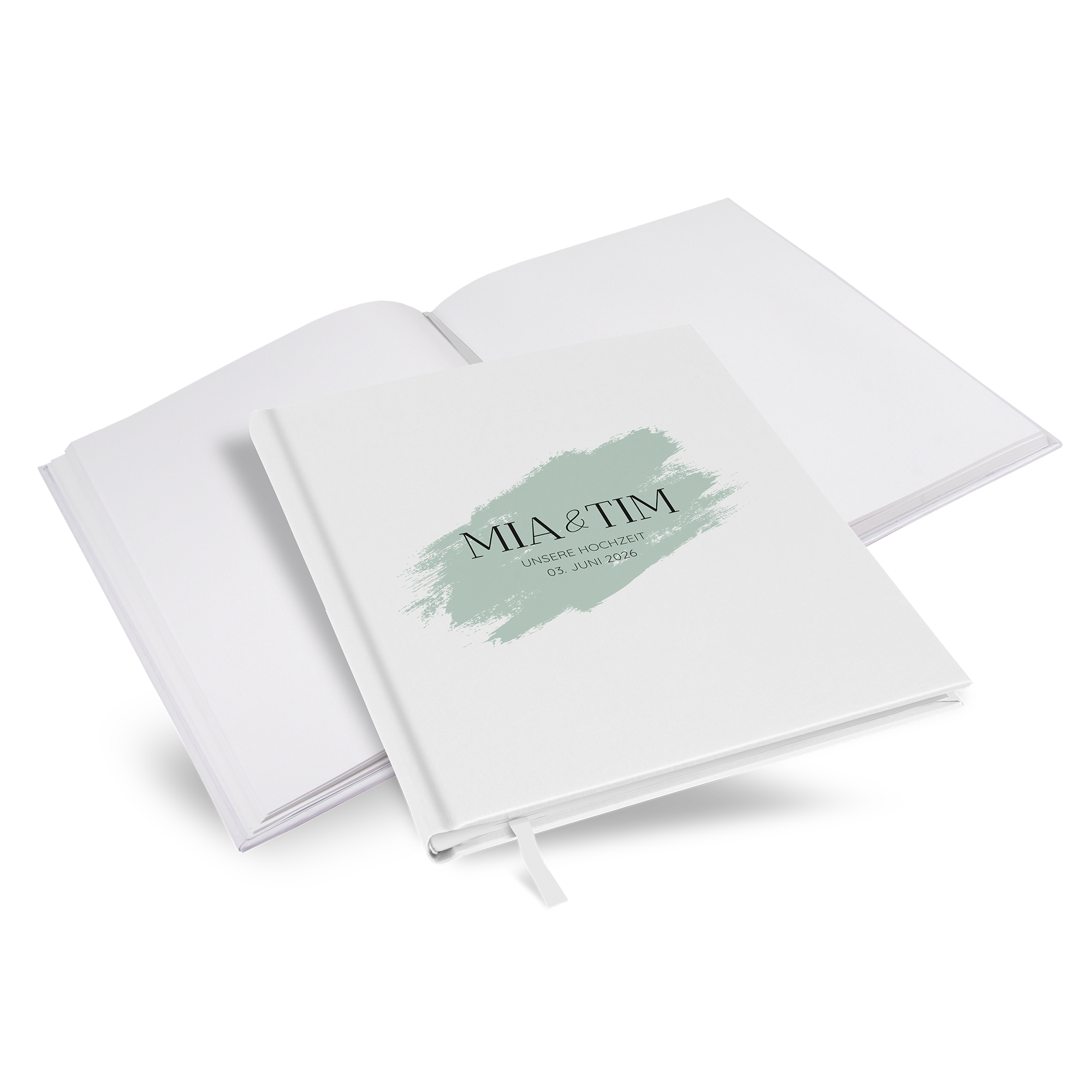 Gästebuch Hochzeit - Minimalistisch "Mint Brush"