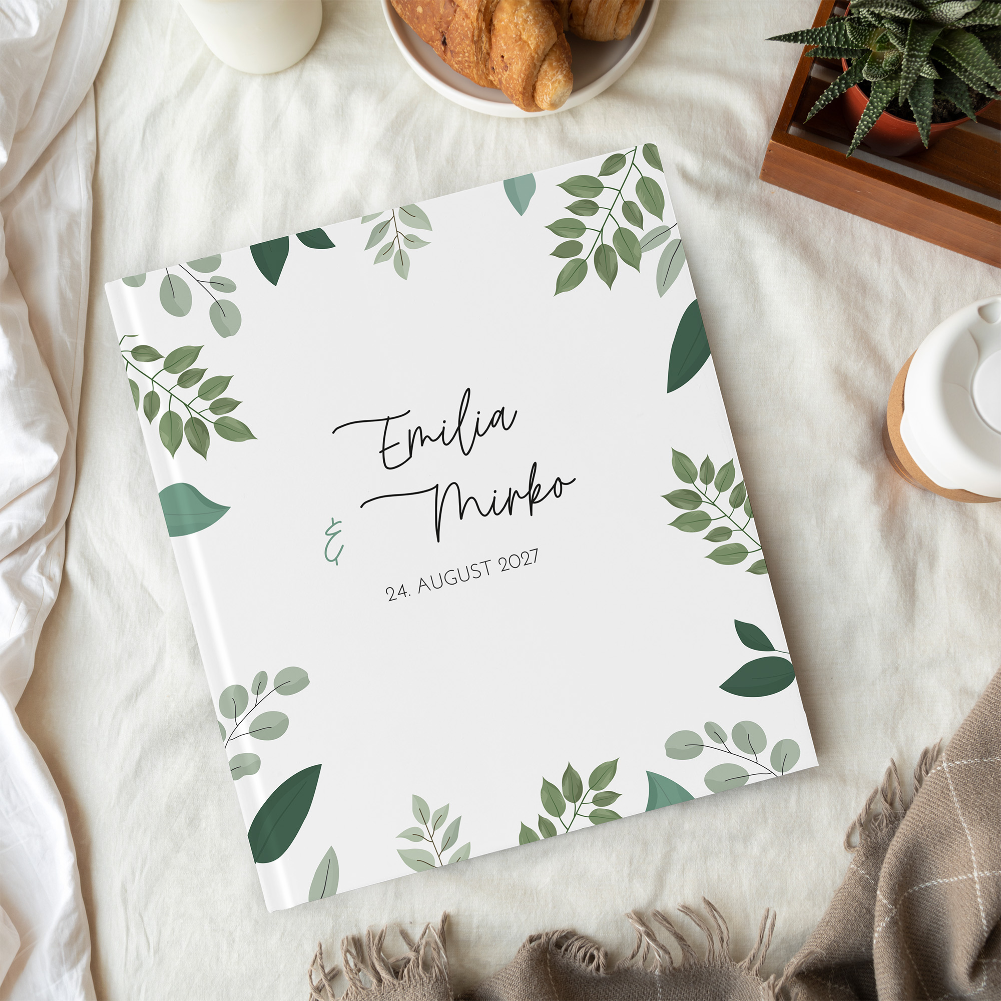 Gästebuch Hochzeit - Greenery - "green & simple"