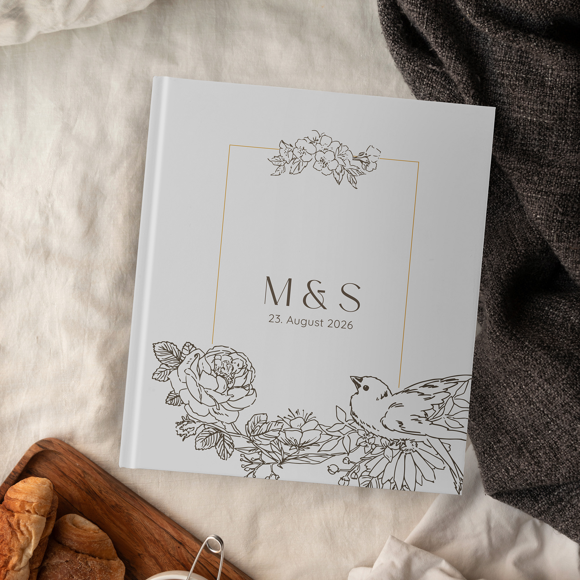 Gästebuch Hochzeit - Vintage "petal bird"